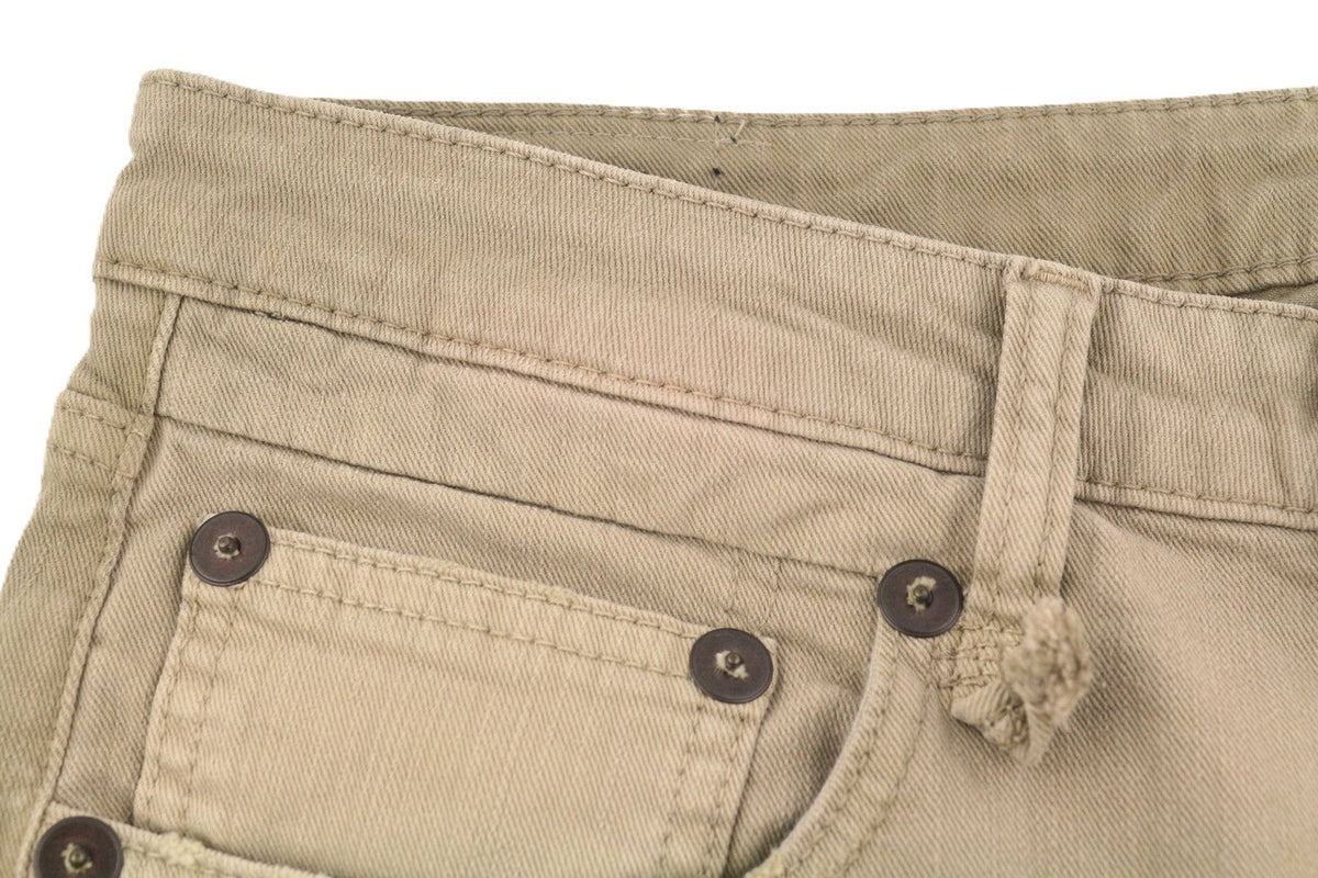 R13 Jeans da donna dritti da ragazzo 27 Pebble Stretch Cropped Beige sbiadito