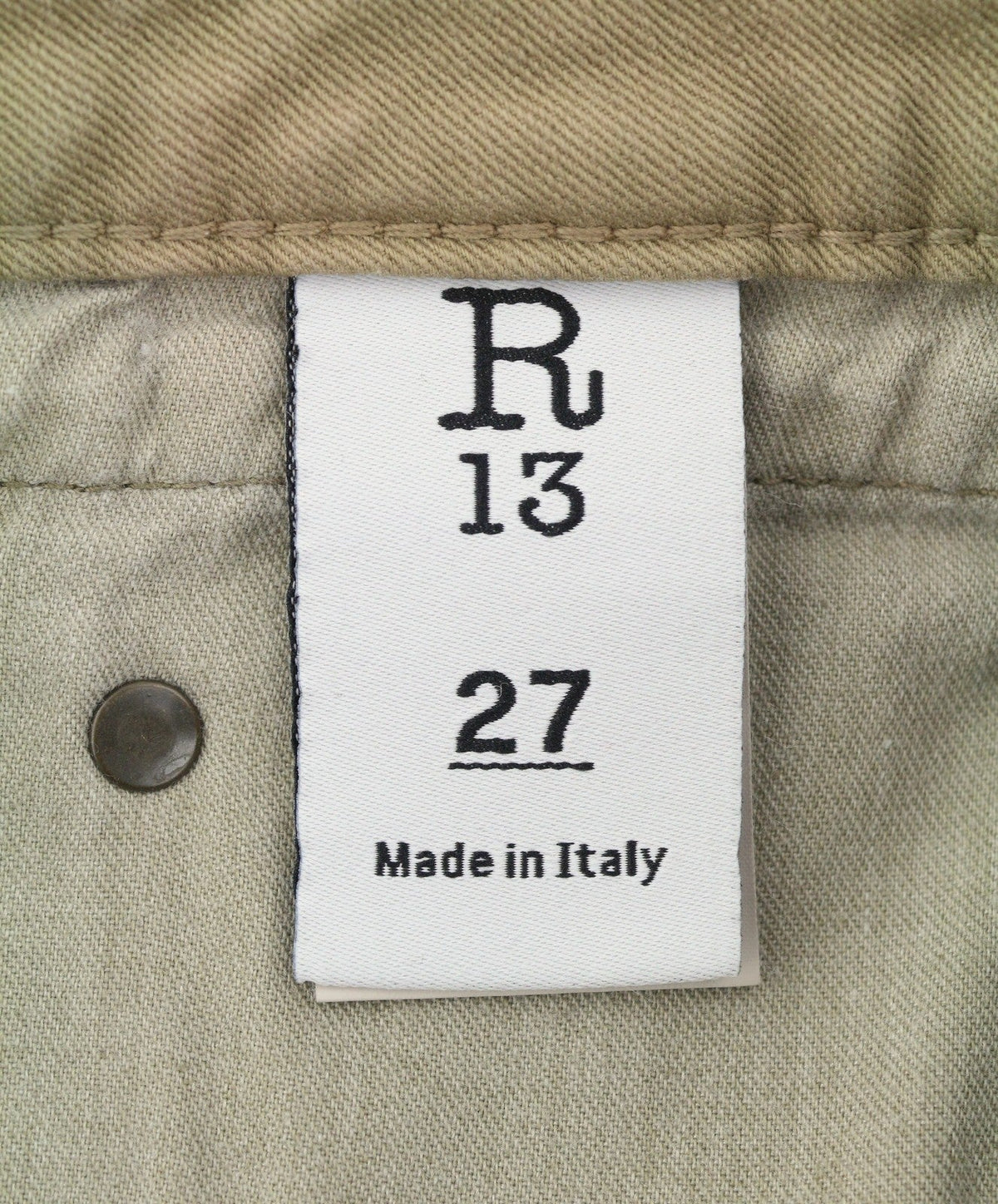 R13 Jeans da donna dritti da ragazzo 27 Pebble Stretch Cropped Beige sbiadito