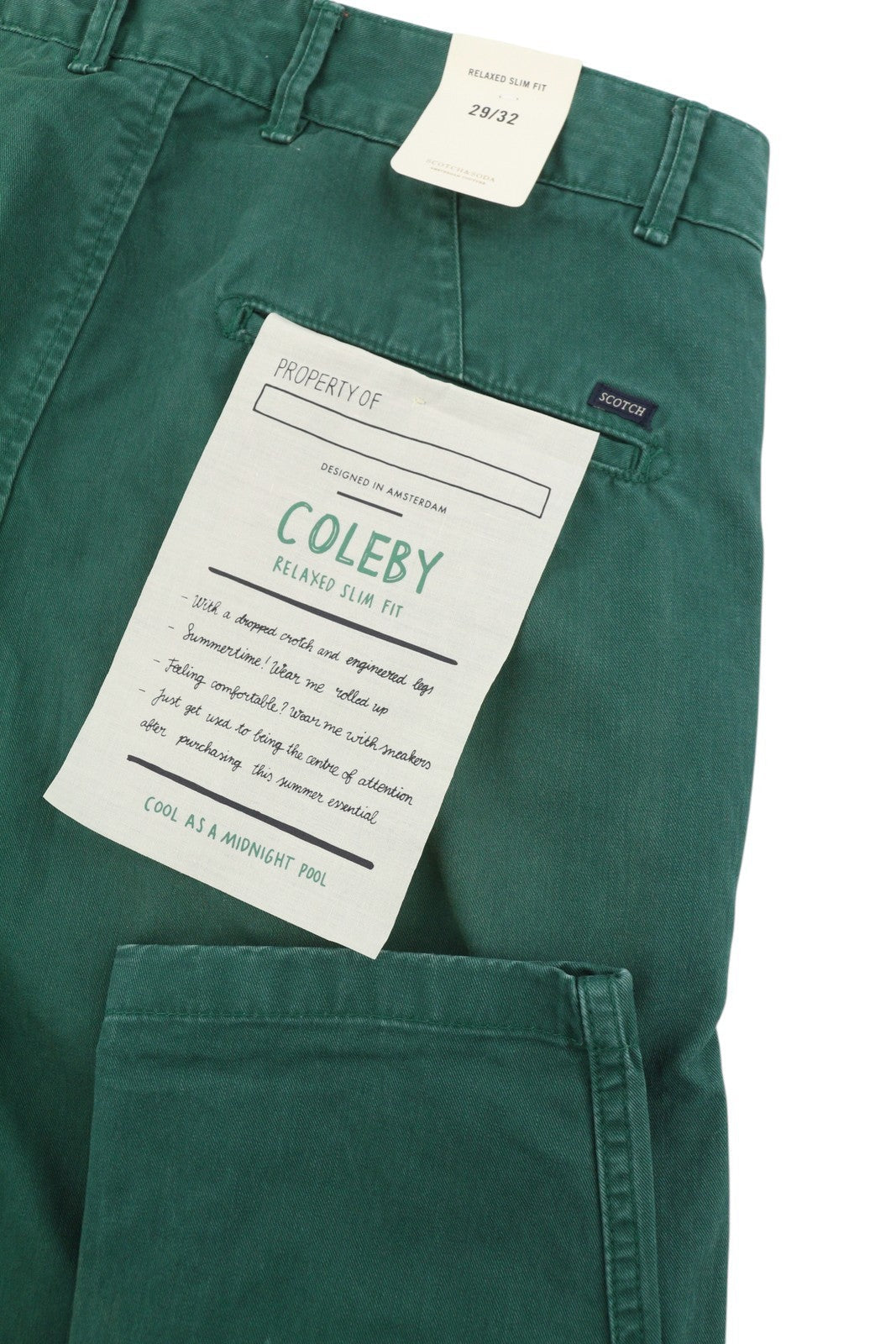 Scotch & Soda Coleby Herr Byxor Grön Relaxed Slim Fit Chino