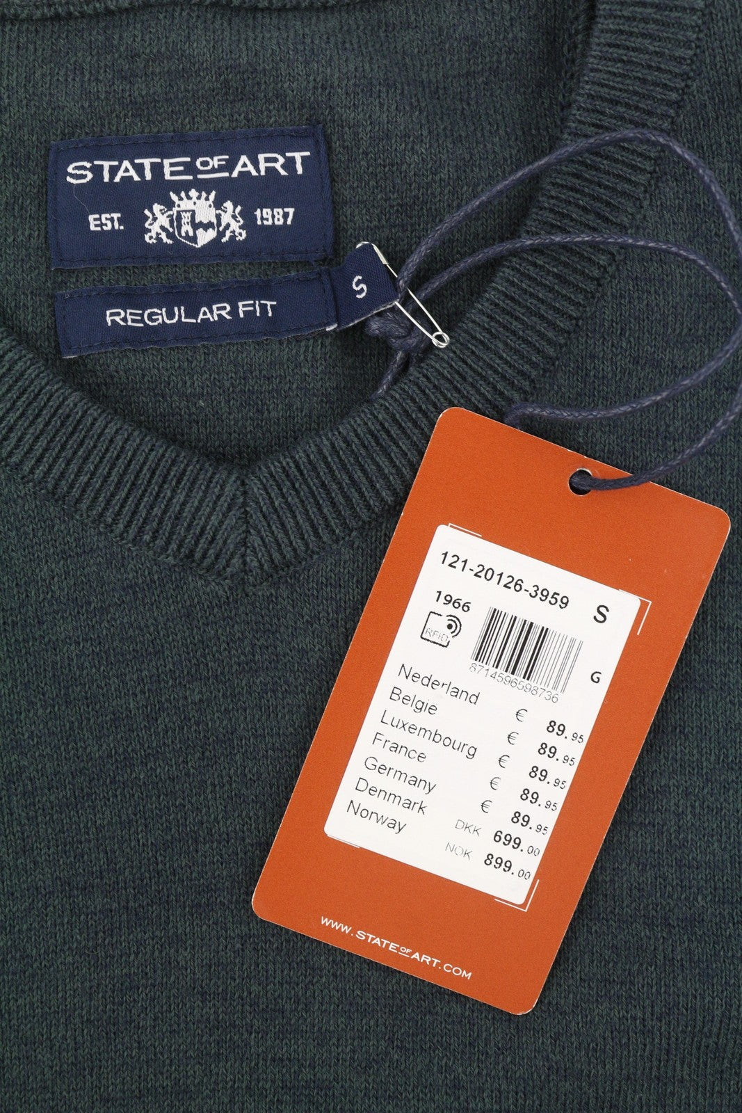 State Of Art Män Jumperdark Grey Melange Stickad V-ringad Pull On