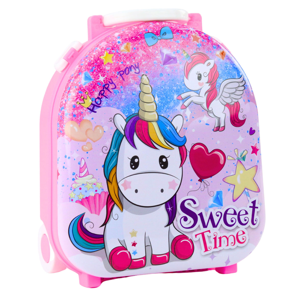 Set De Beauté Coiffeuse Dans Une Valise Accessoires 2 En 1 Licorne Rose