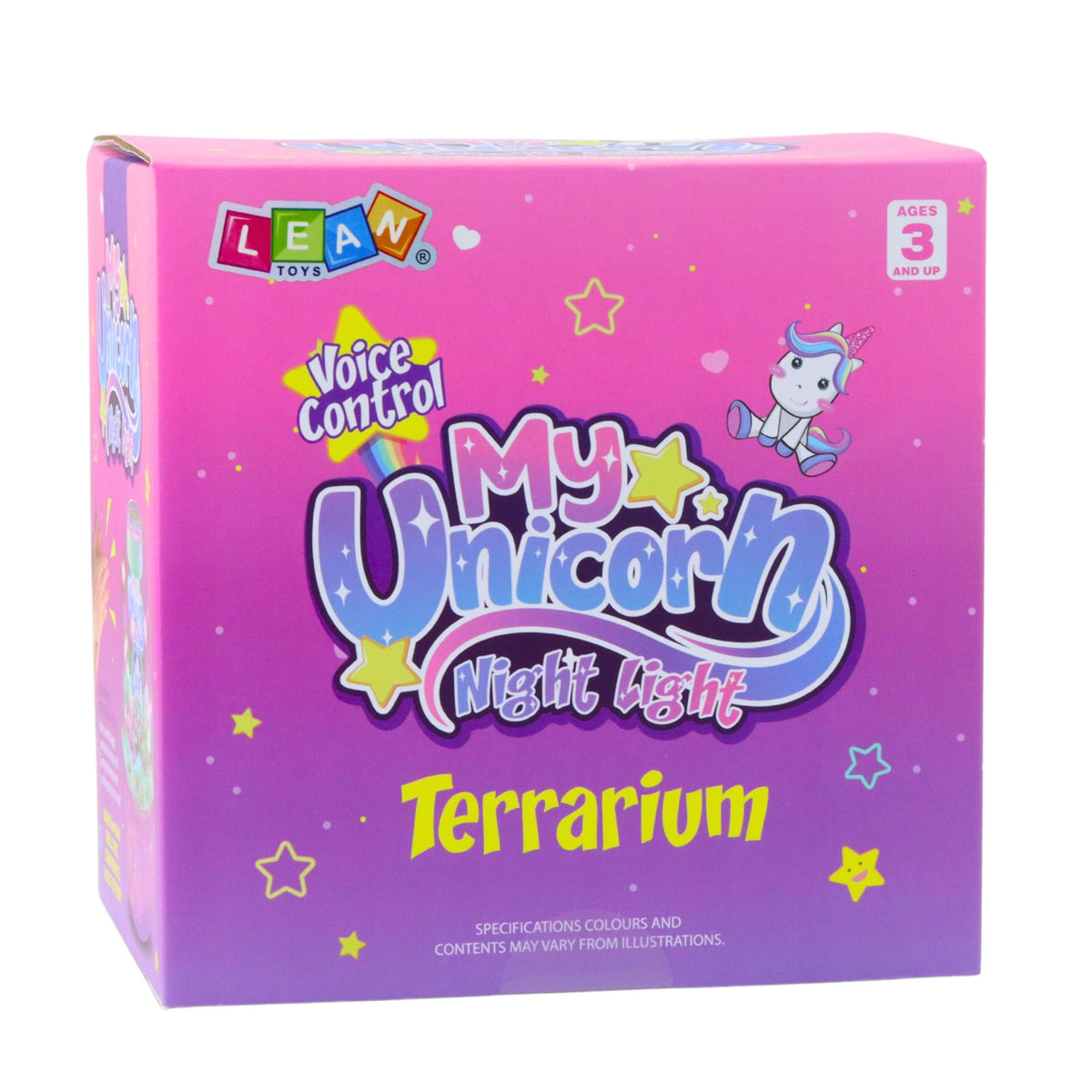 Kit Creativo Terrario Unicornios Luz Nocturna Control Por Voz Diy