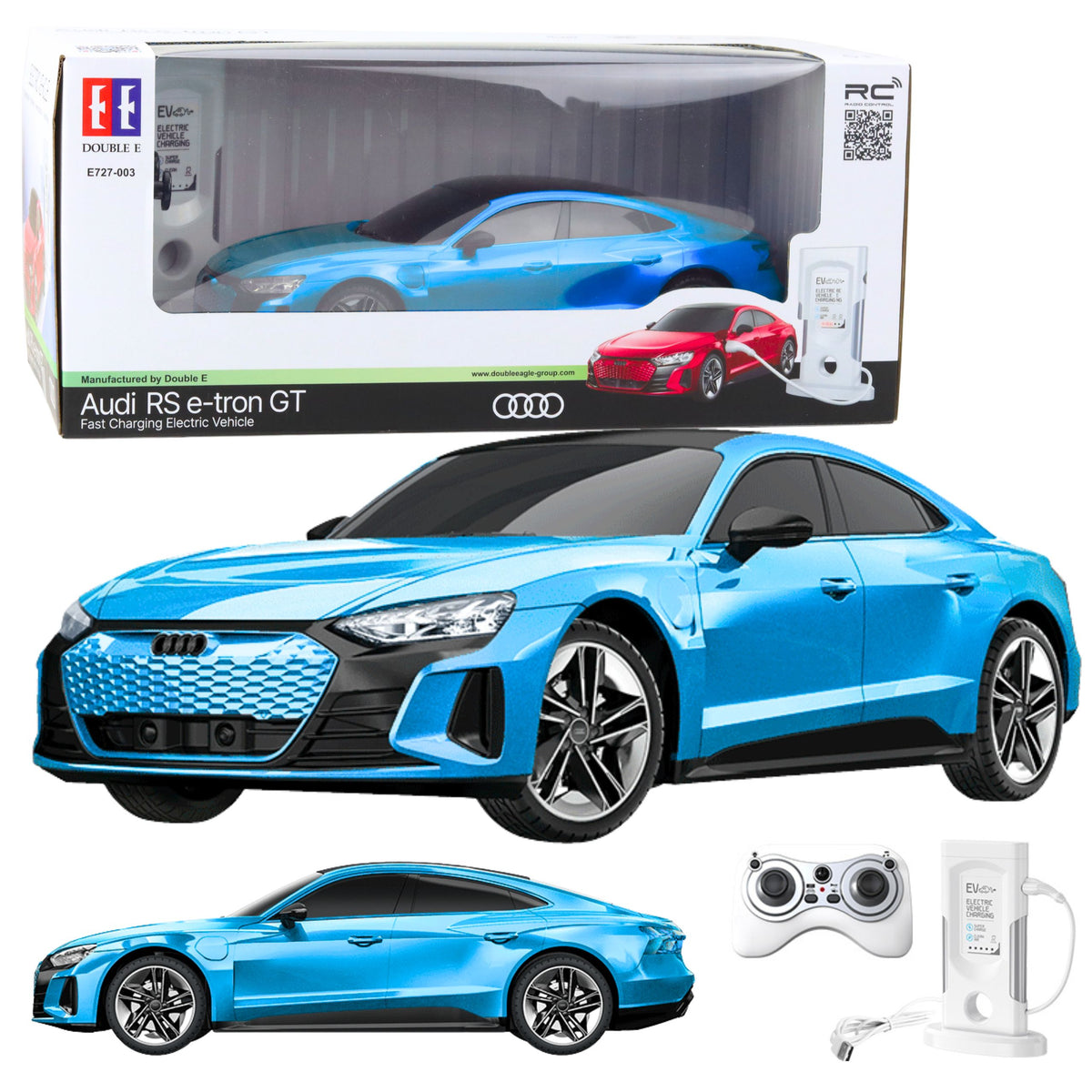 Audi Rs E-tron Gt Remote Controlled Rc Car Blue 1:14