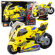 2-in-1 Diy Workshop Lights Sounds Smoke Motorcycle Yellow 43cm