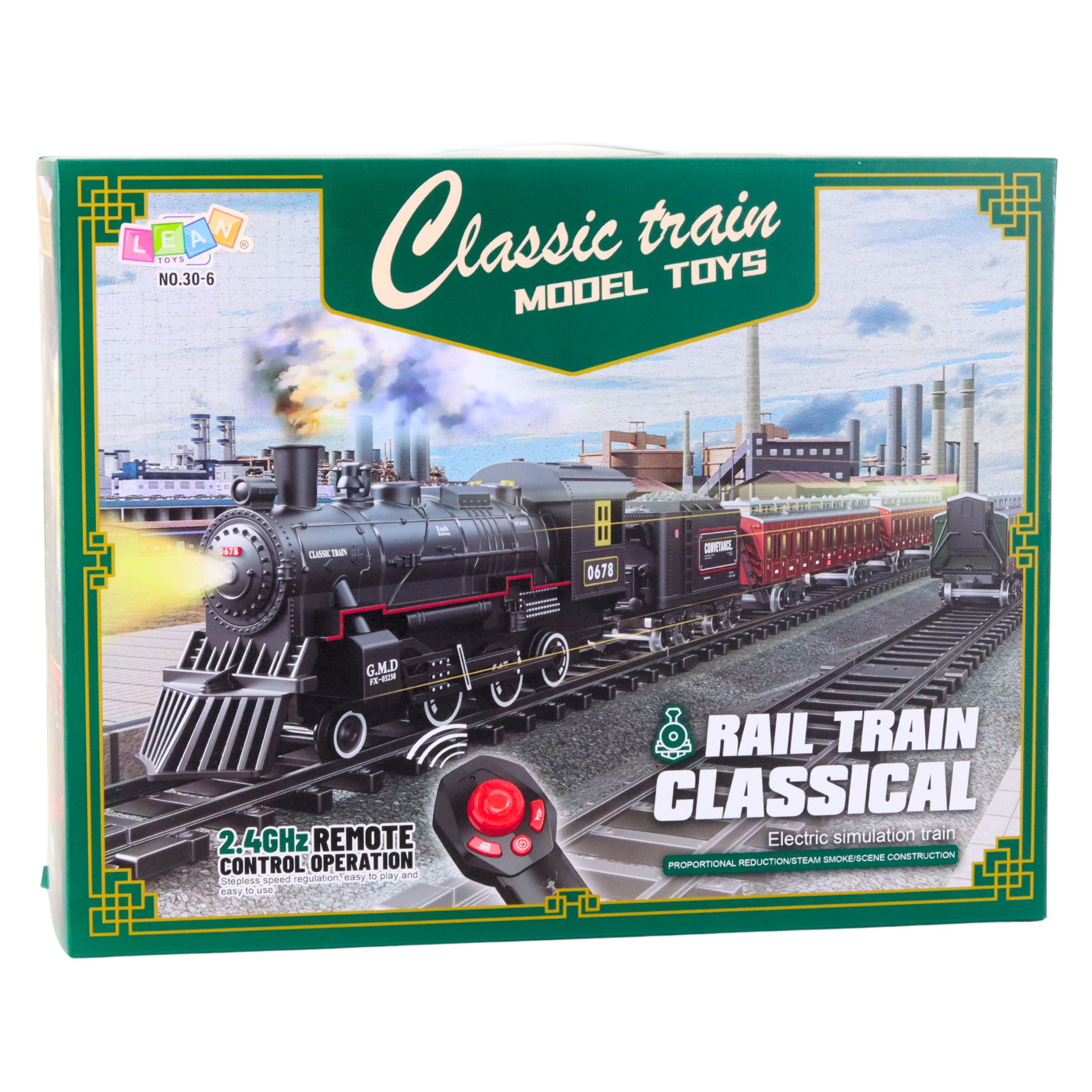 Classic Electric Train Remote Controlled Lights Sounds Smoke