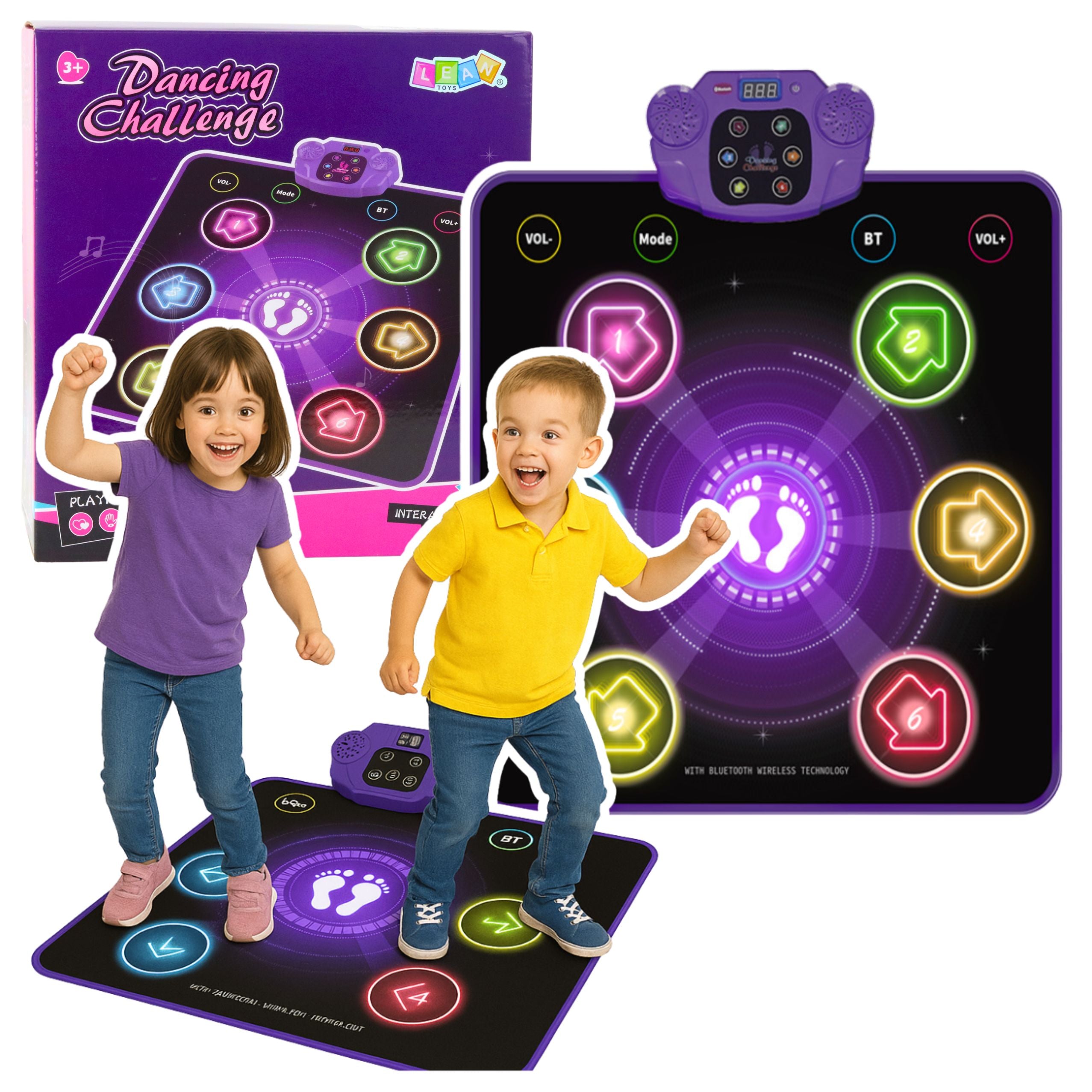 Interactive Dance Mat For Kids Bluetooth 5 Modes 3 Languages