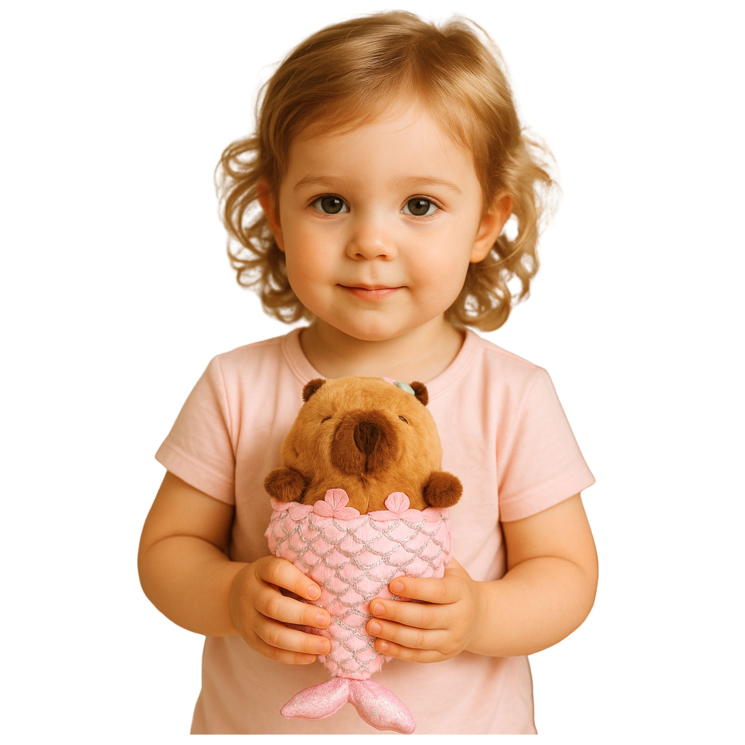 Plush Toy Capybara Mermaid Pink 28cm