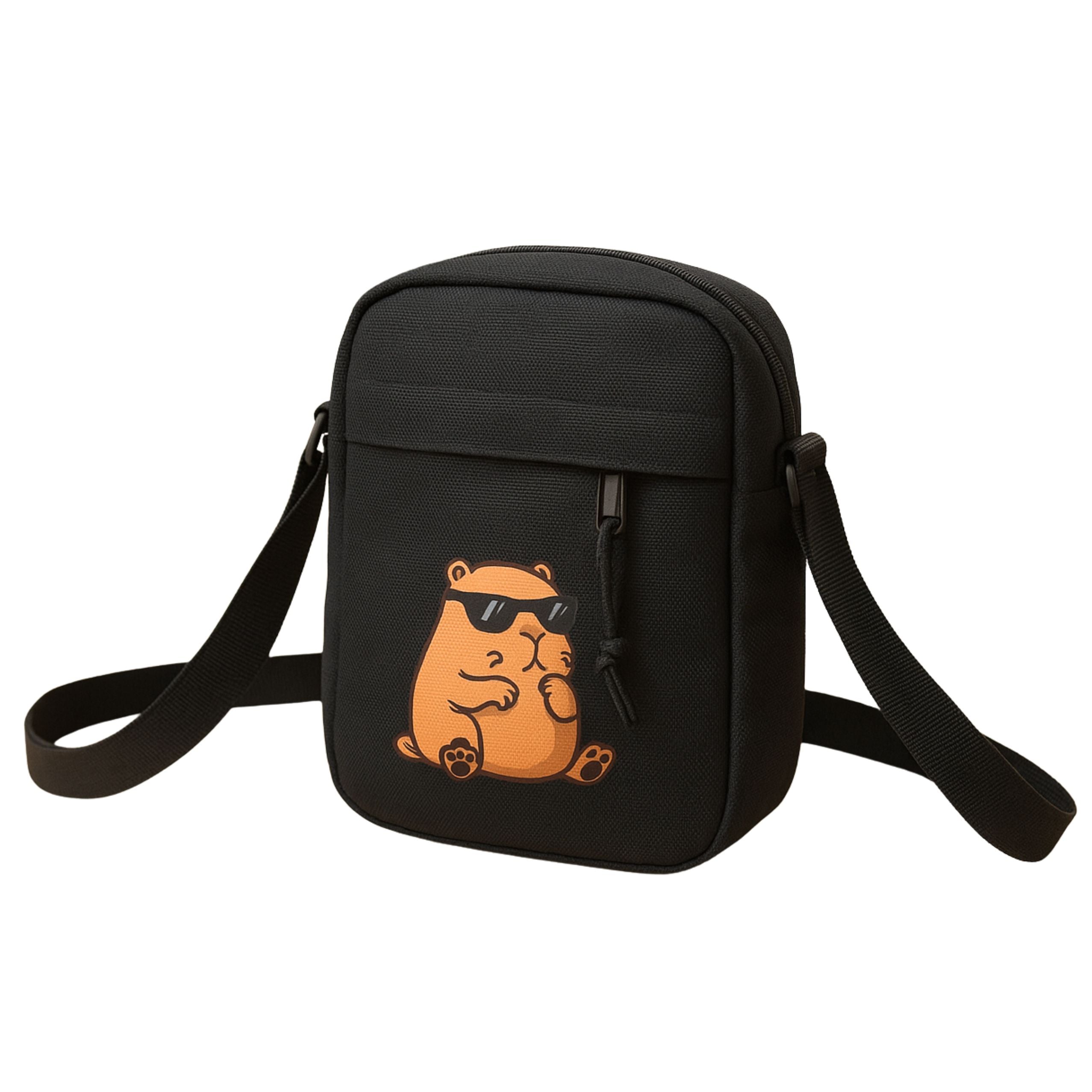 Bolsa de Ombro Capivara Alça Ajustável Preta 19,5 X 14 Cm