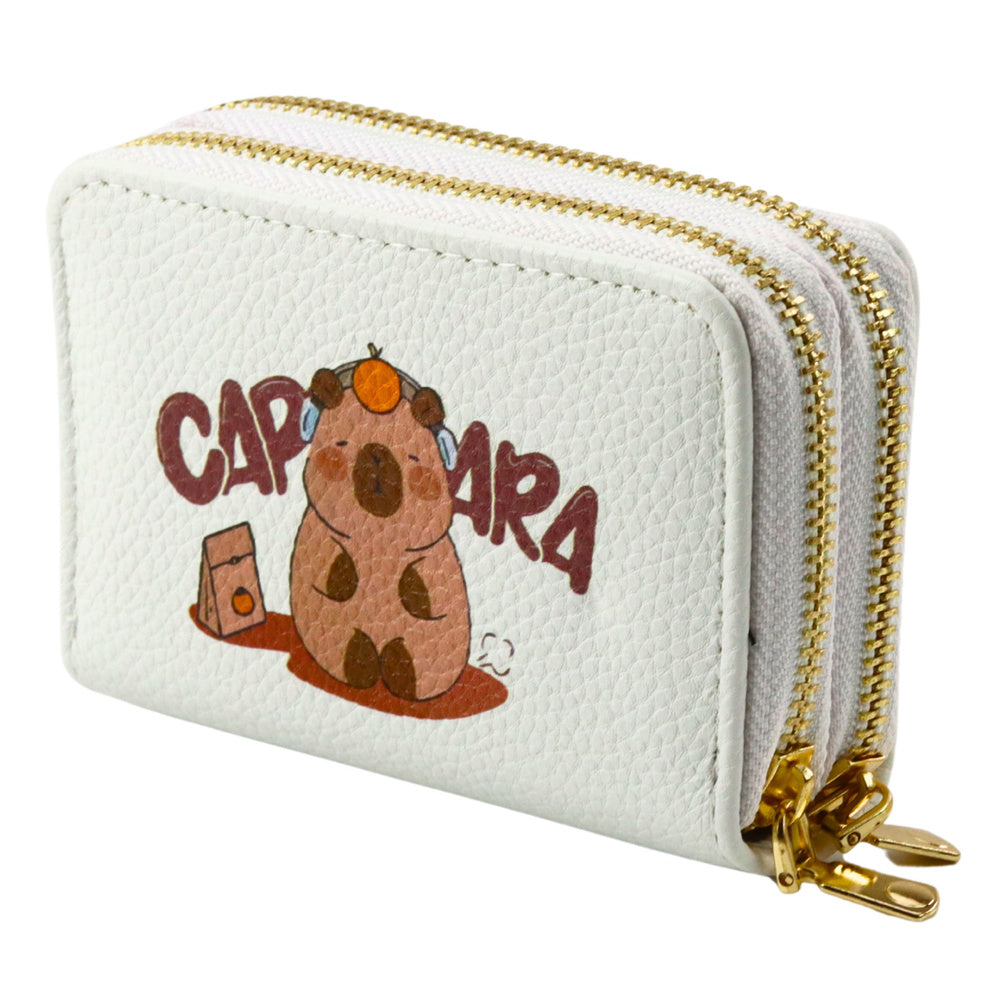 Two-compartment Wallet With Card Compartments Kapybara White 12.5 X 8.5cm