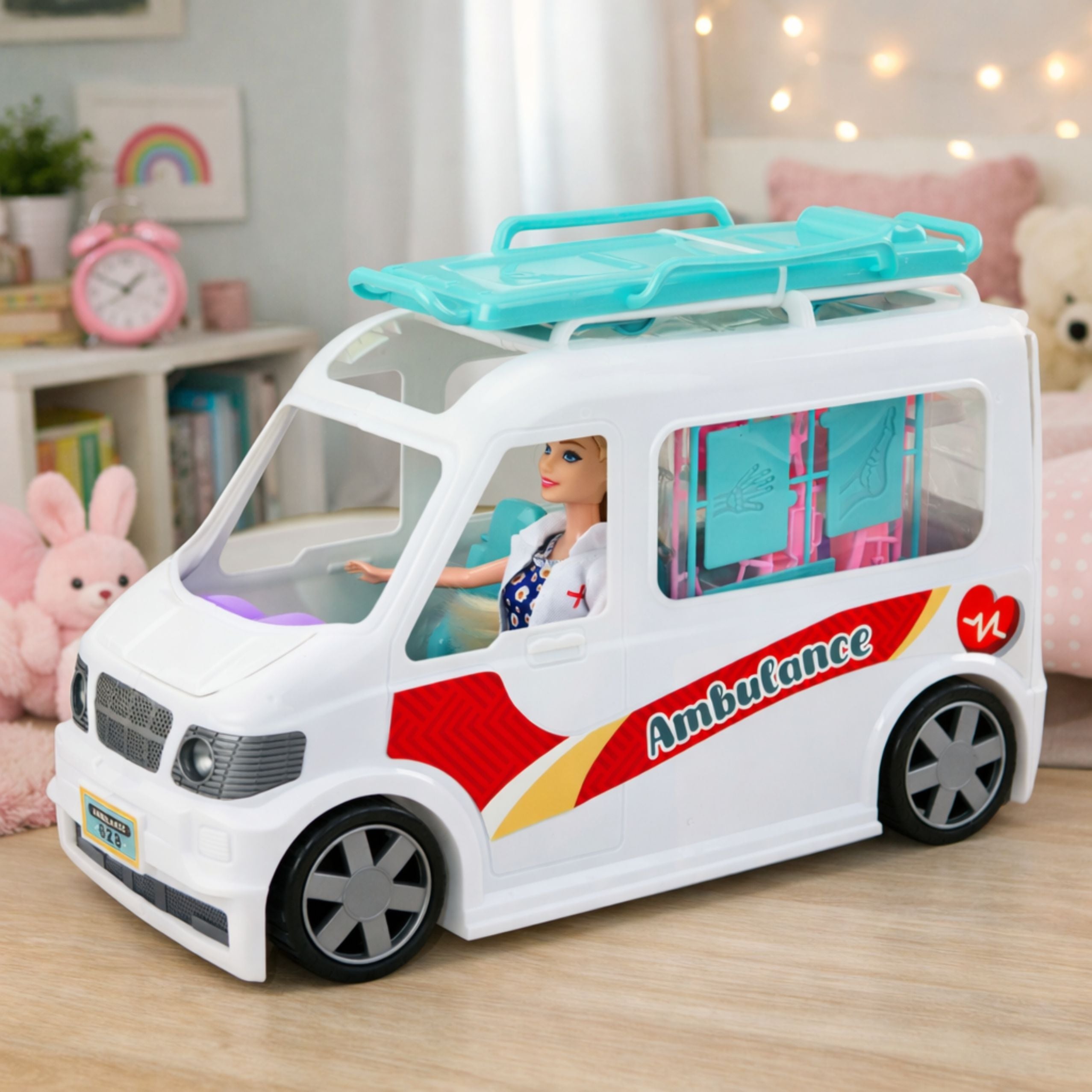 Mobile Hospital Ambulance With Stretcher 2in1 Doll Doctor Accessories