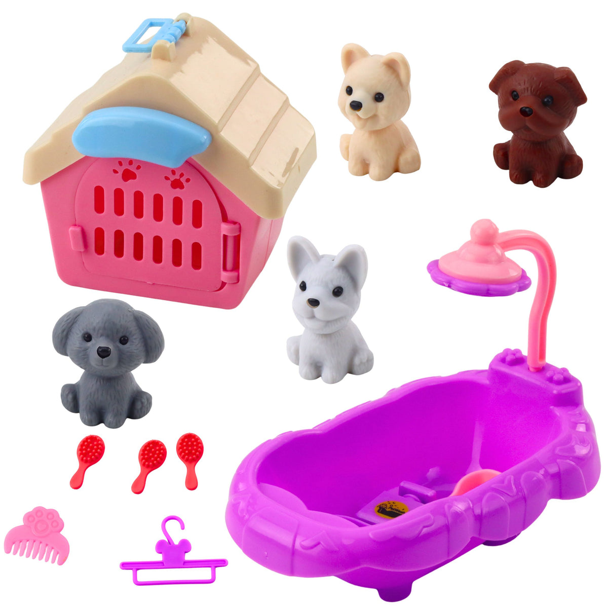 Pet Care Set Bathtub Kennel Accessories Dogs 4 Pcs.