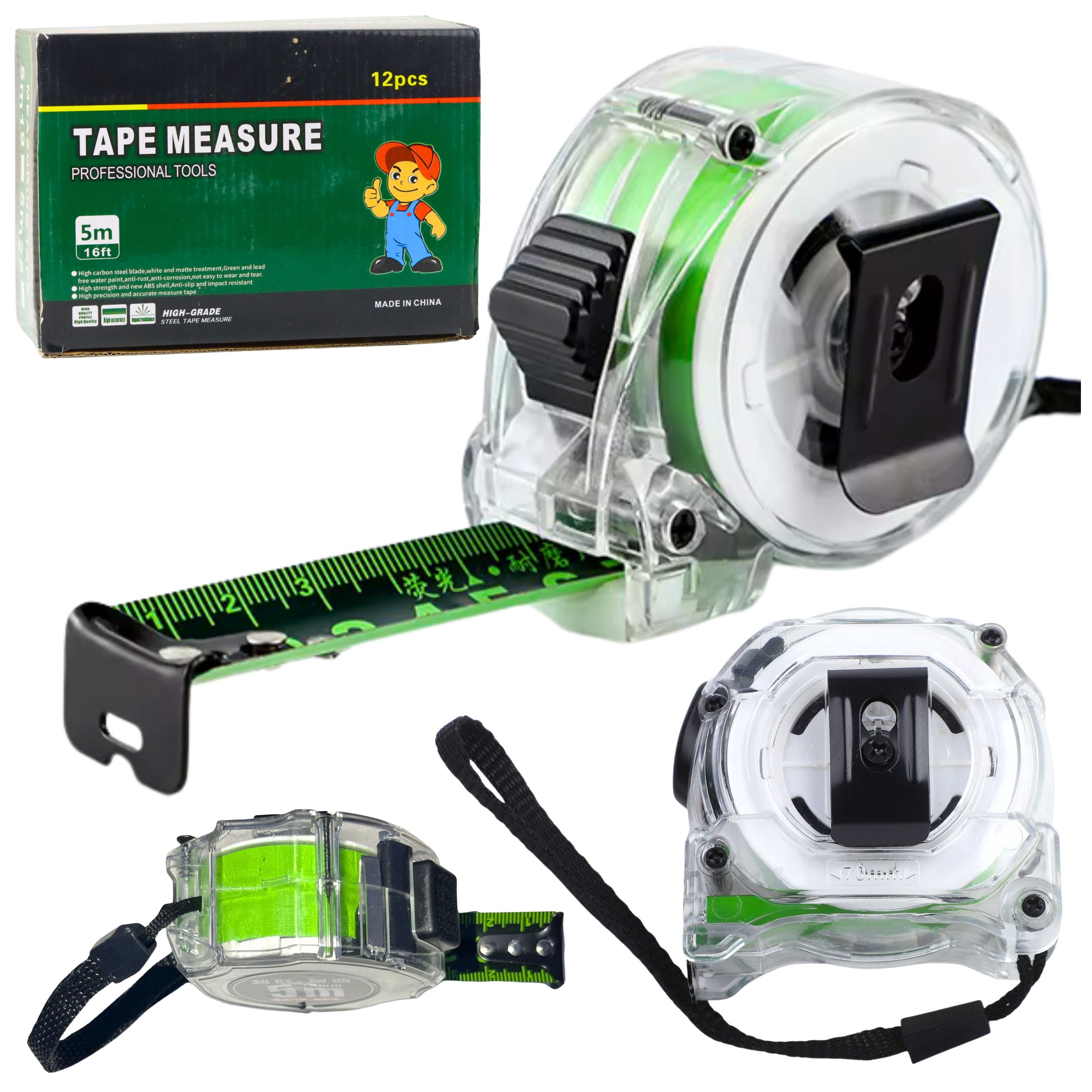 Fluorescent Measuring Tape Roll 5m 25mm
