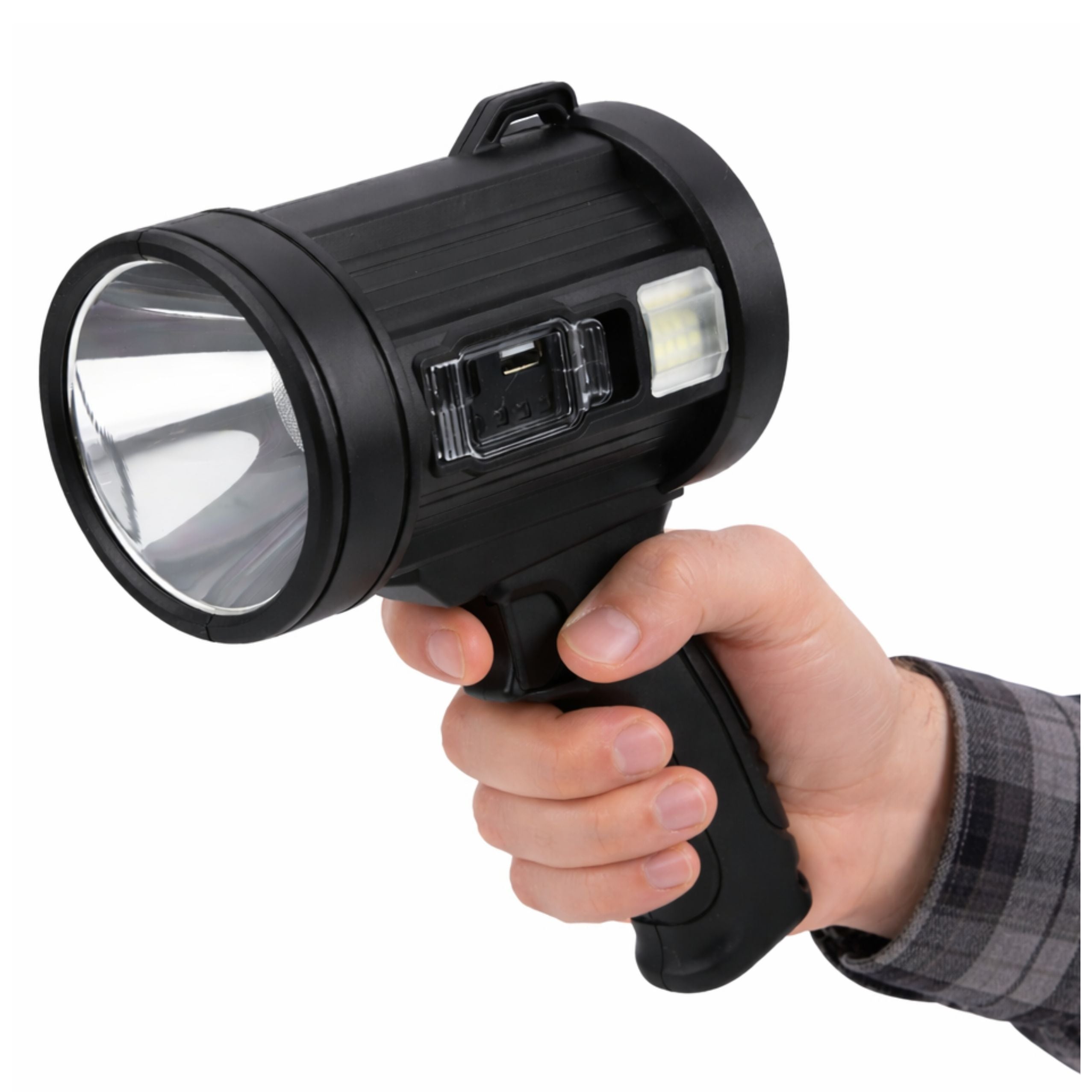 Led Solar Searchlight Flashlight 6 Modes Powerbank Interchangeable Filters