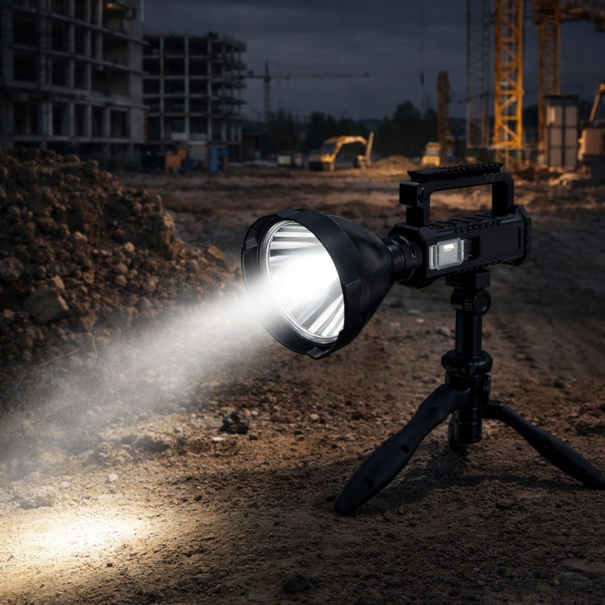 Large Flashlight Spotlight With Tripod Led Searchlight W5120 Powerbank 31 Cm