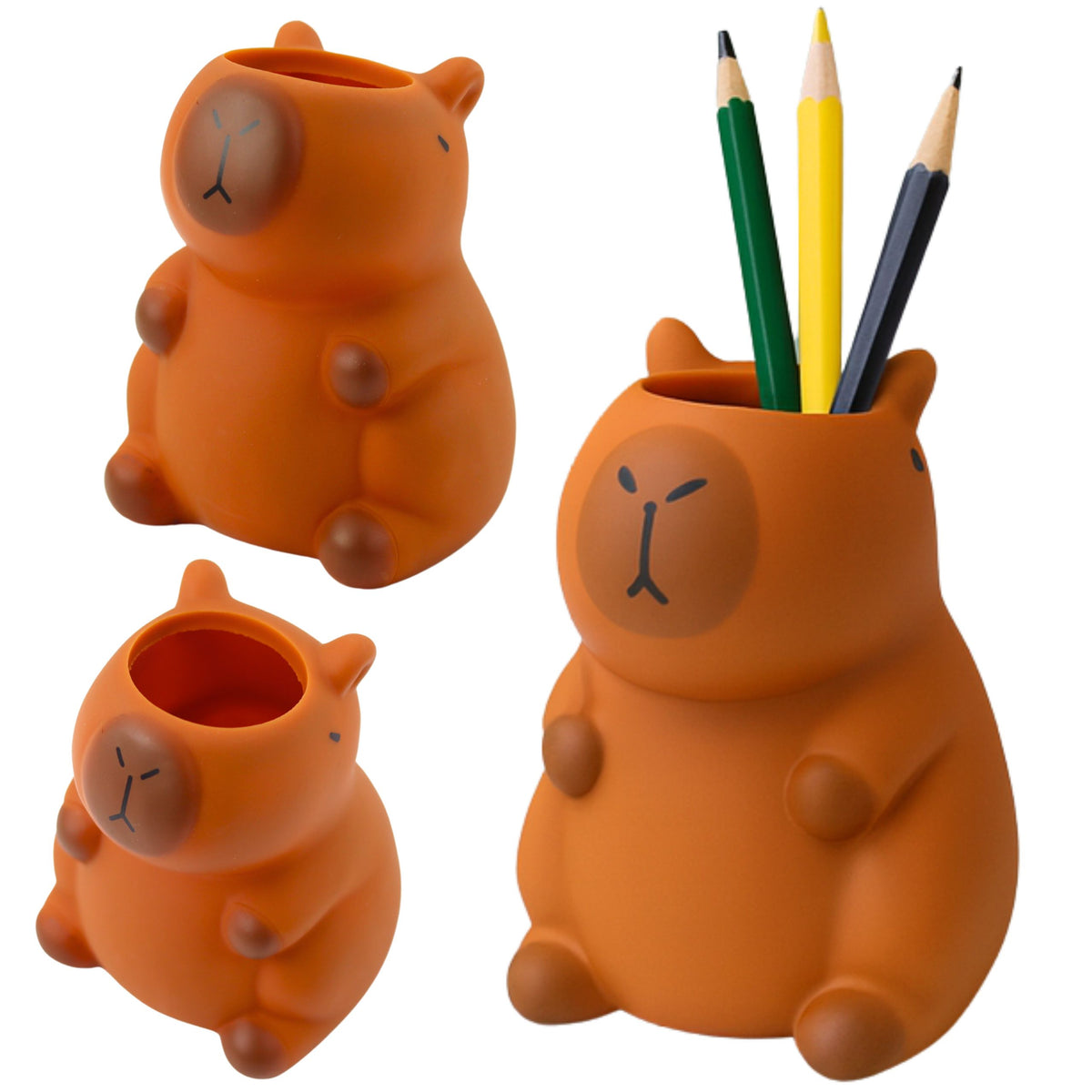 Sealbhóir Peann Capybara Eagraí Fíoracha Donn 10 X 7 Cm