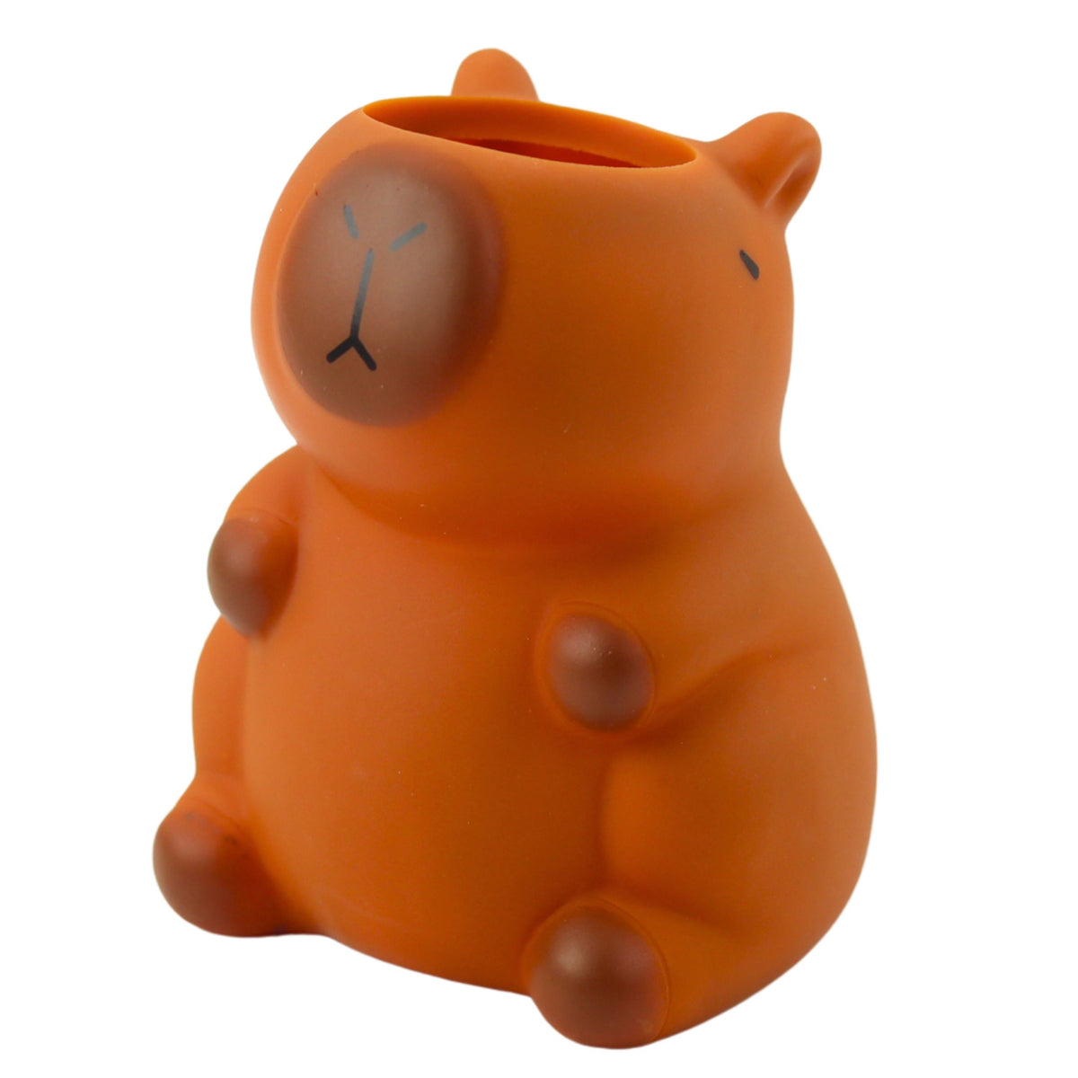 Capybara Pen Holder Figurine Organizer Brown 10 X 7 Cm
