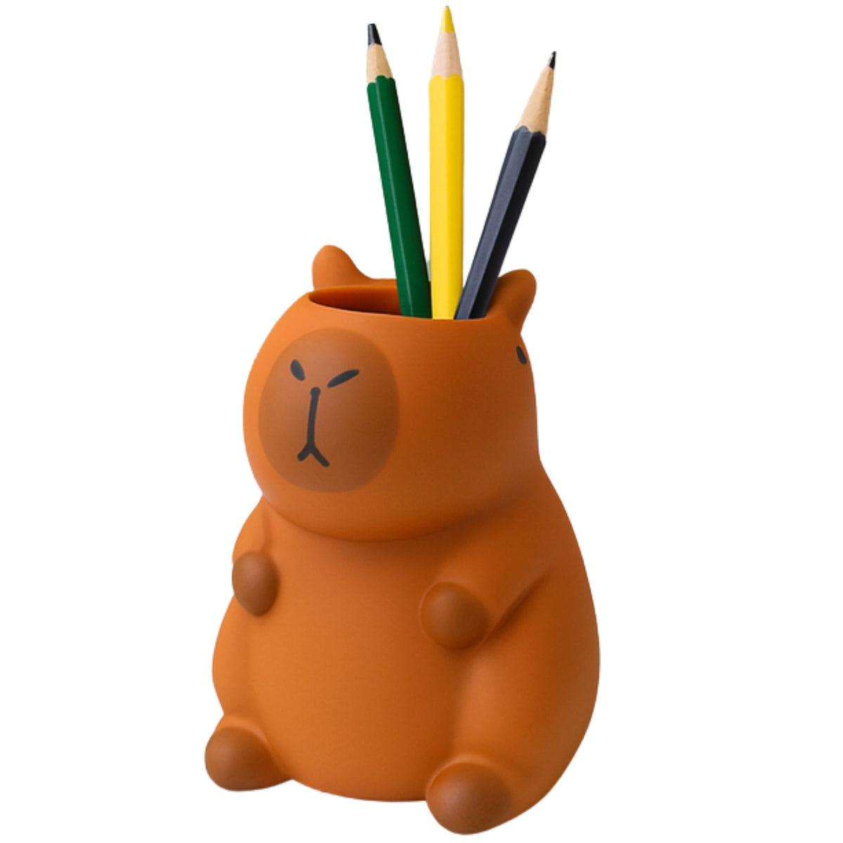 Capybara Pen Holder Figurine Organizer Brown 10 X 7 Cm