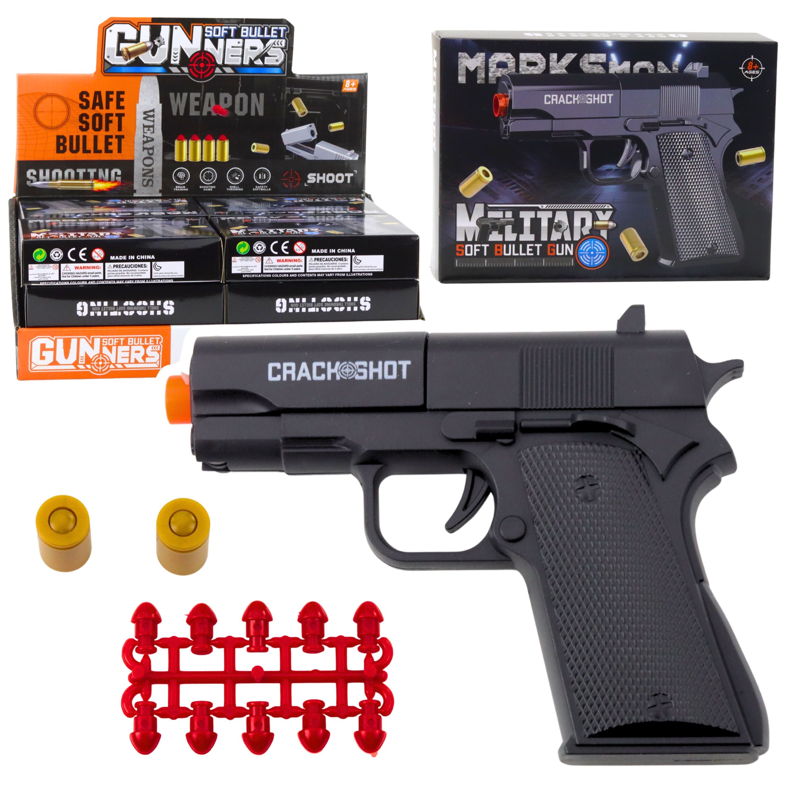 Mini Pistol Weapon For Bullets And Shells Black 13.5 Cm
