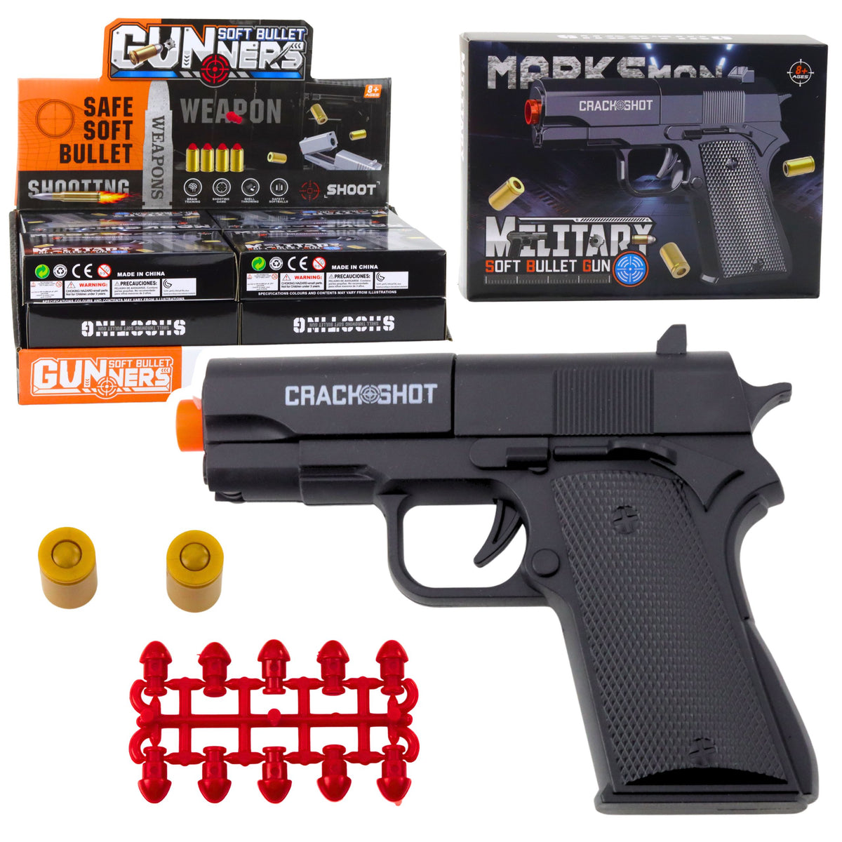 Mini Pistol Weapon For Bullets And Shells Black 13.5 Cm