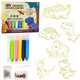 Diy Creative Set Stained Glass Keychains Dinosaurs Markers 6 Pcs.