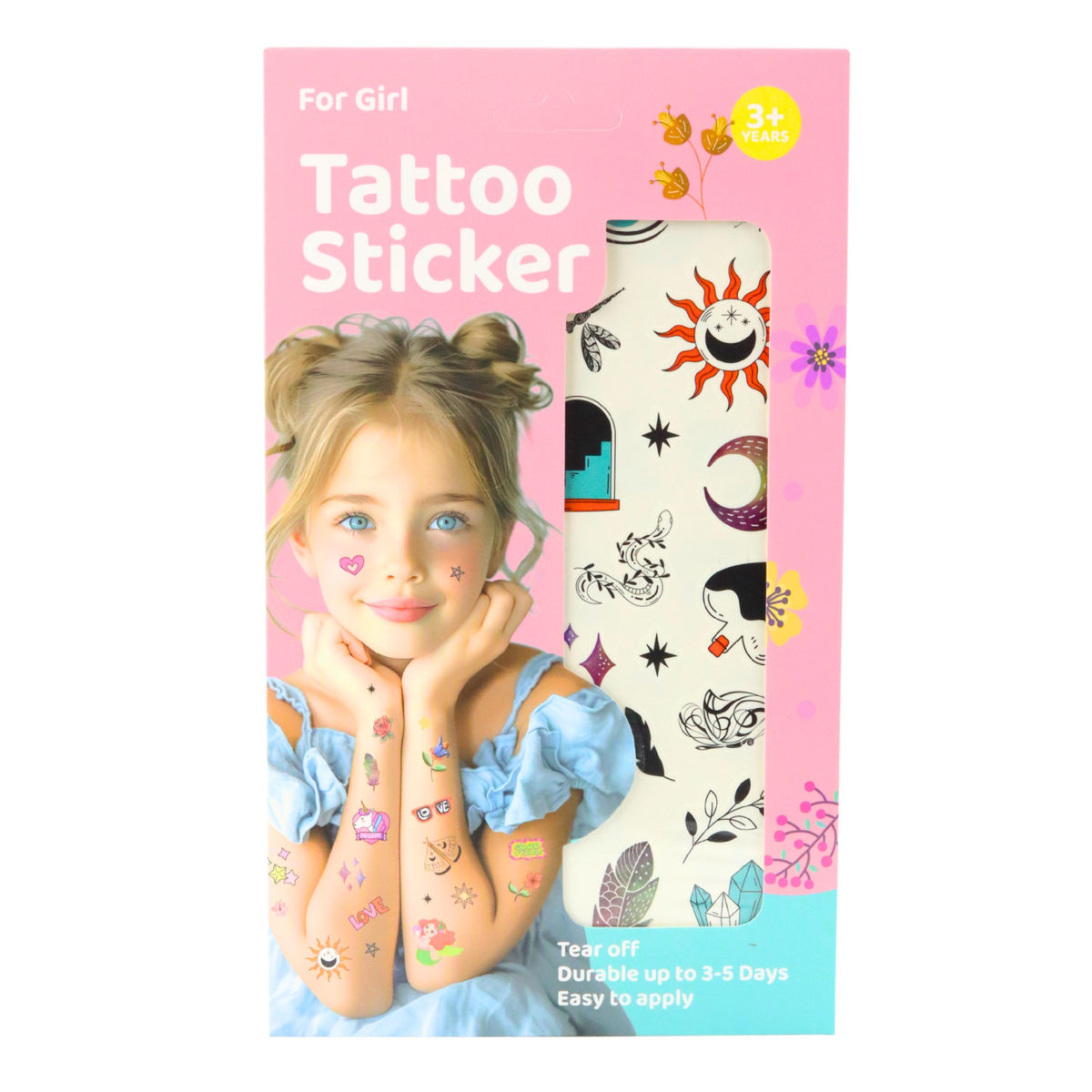 Set Of 60 Flower Tattoos For Kids