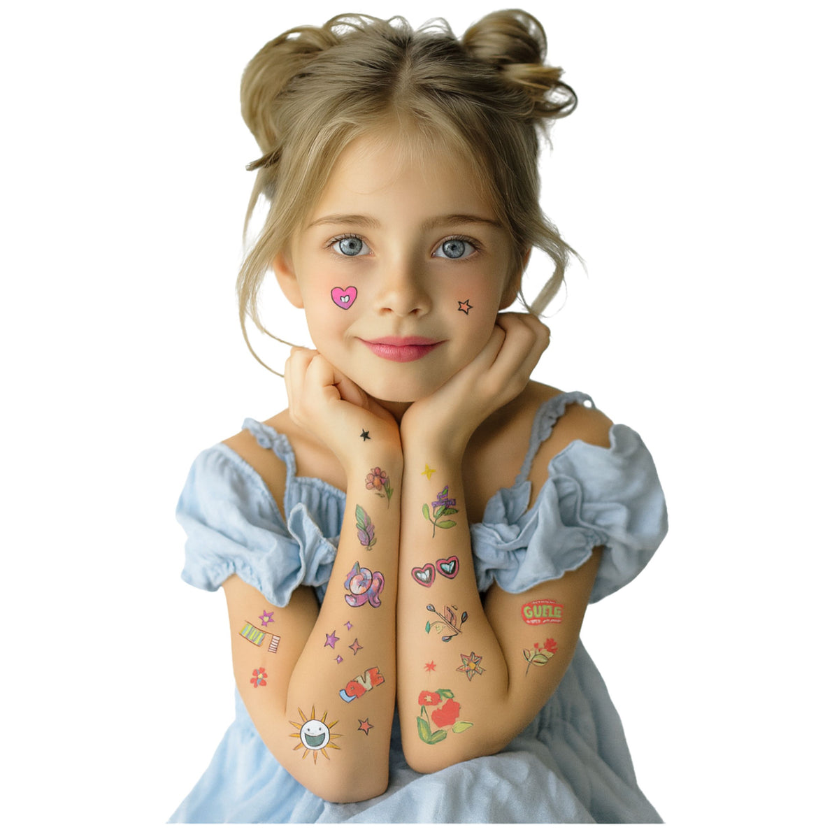 Set Of 60 Flower Tattoos For Kids