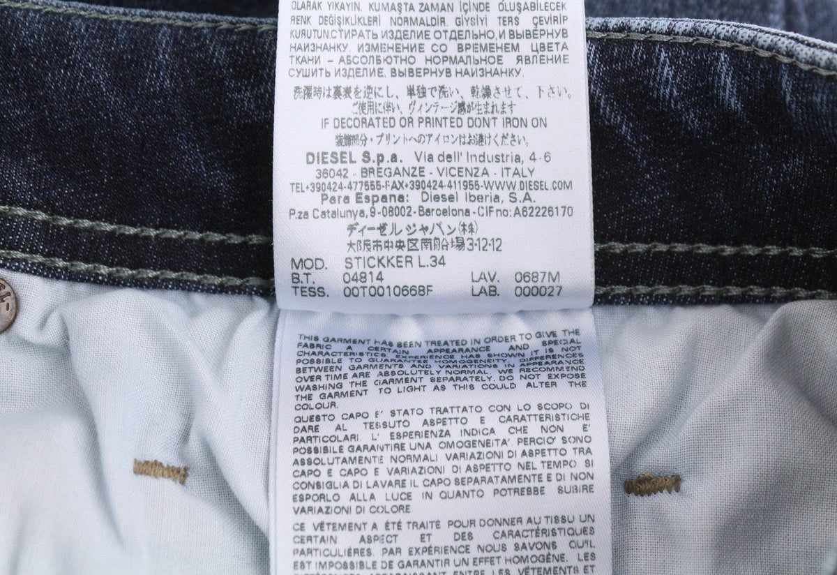 Diesel Stickker 0687m Masculino Jeansblue Bigodes Super Slim Skinny Stretch