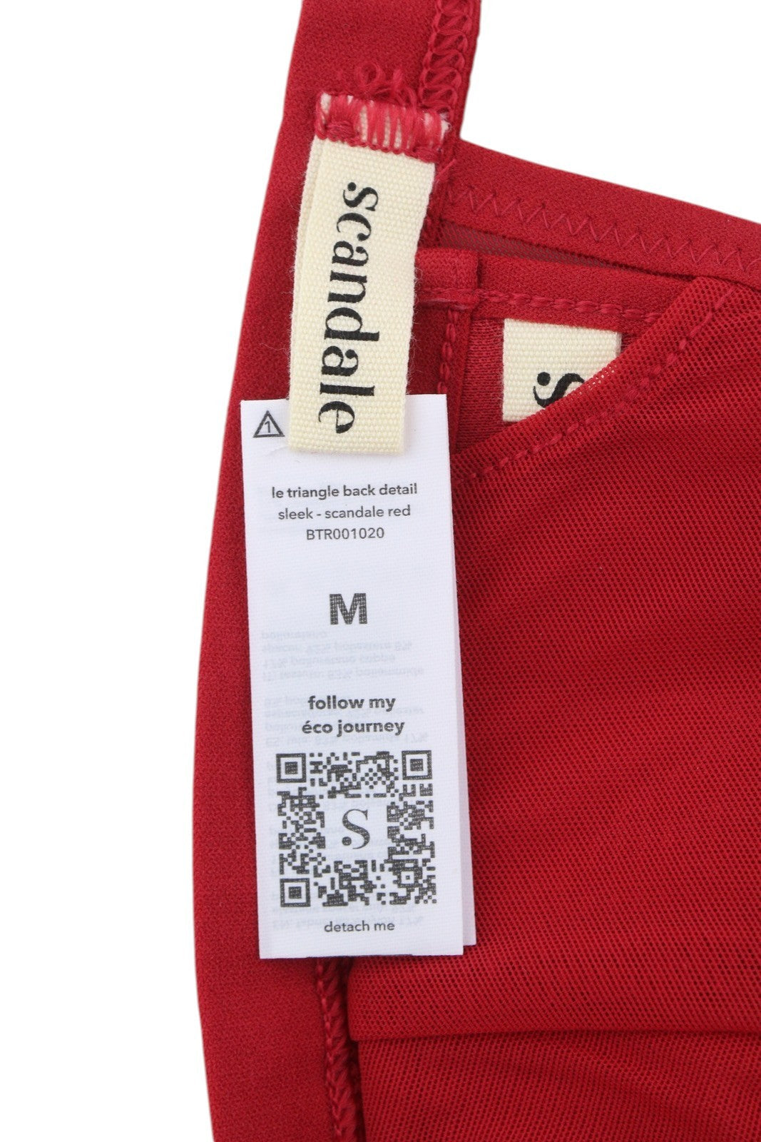 Scandale Le Triangle Back Detalhe Vermelho Elegante Feminino Brafront Clip Malha +3 Almofadas