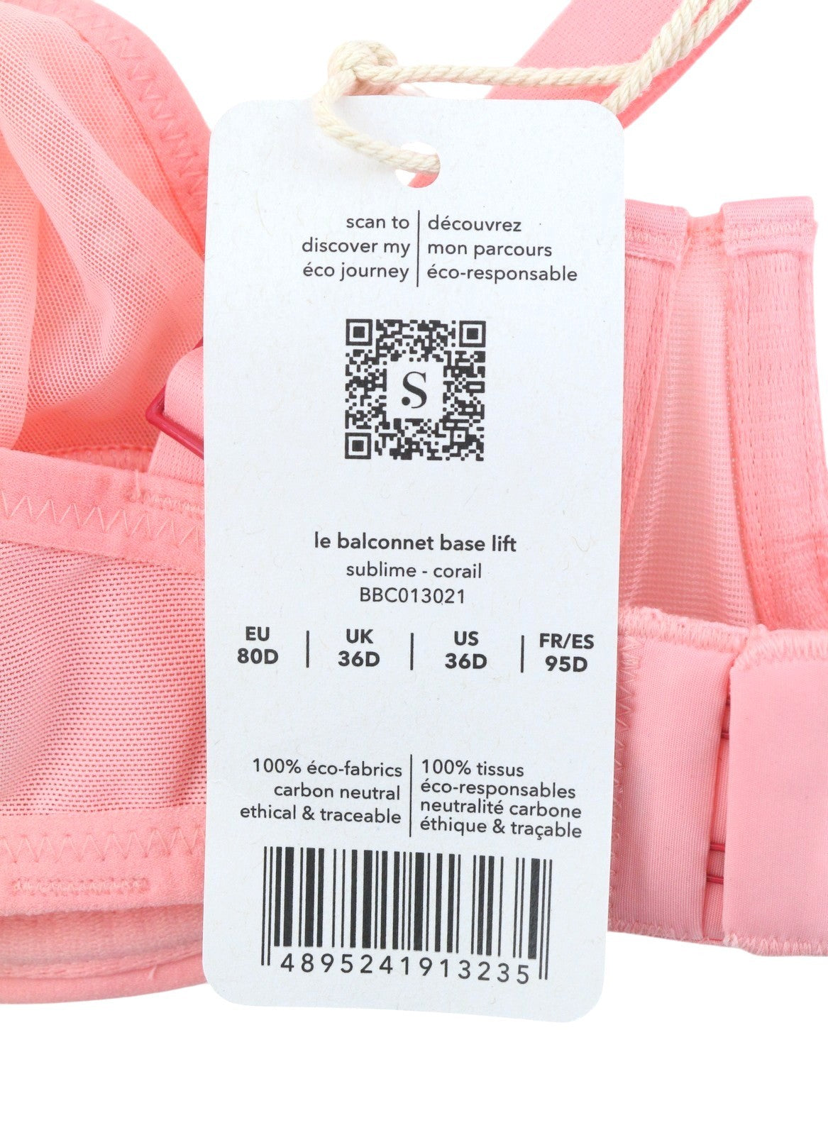 Scandale Le Balconnet Base Fit Sublime-coral Mujer Brasheer Cordones En Forma De V