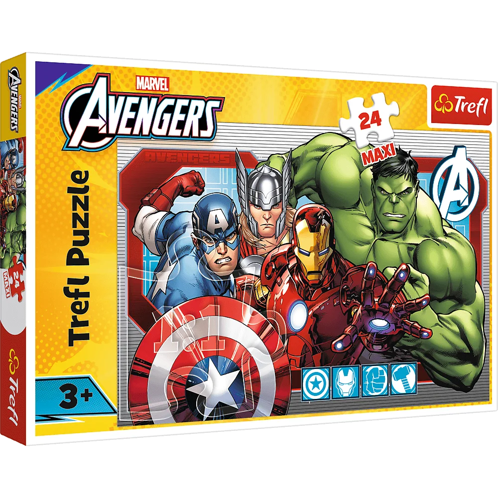 Puzal 24 Maxi – I gcónaí Díreach – Disney Marvel The Avengers Trefl 14378