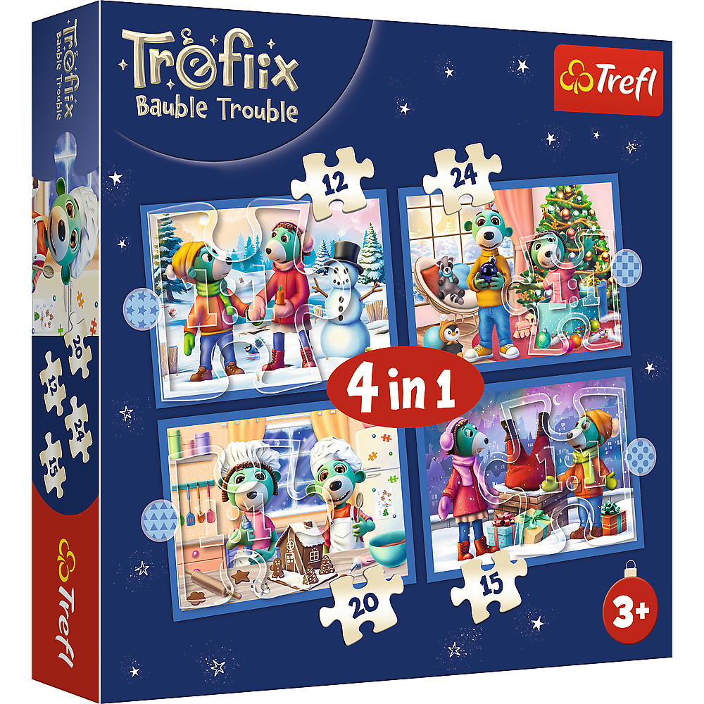 Puzzle 4 în 1 – Ninge la Trefliks – Trefl 34657