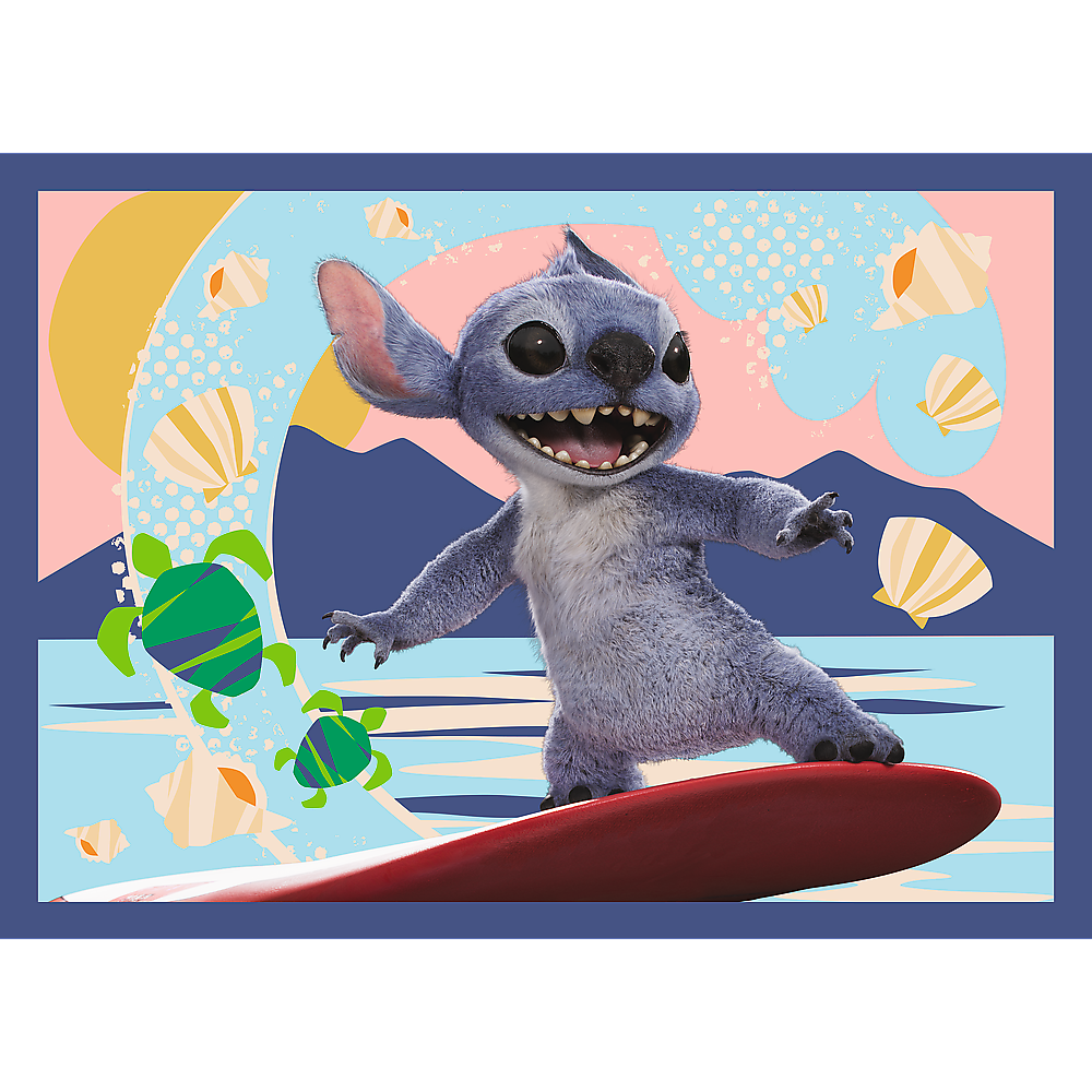 4-in-1 Puzzle – Hawaiian Vacation – Disney Stitch Trefl 34666