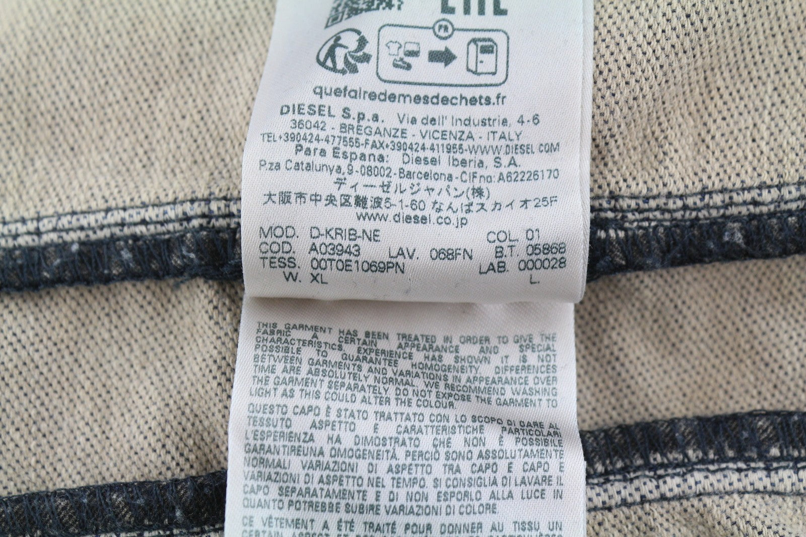 Diesel D-krib-ne Men Sweatshirtblue Faded Aged Look Distressed Rrp350