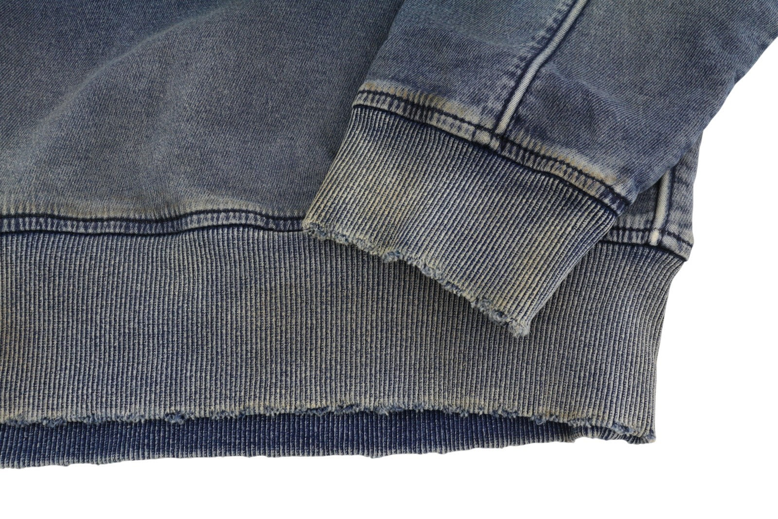 Diesel D-krib-ne Men Sweatshirtblue Faded Aged Look Distressed Rrp350
