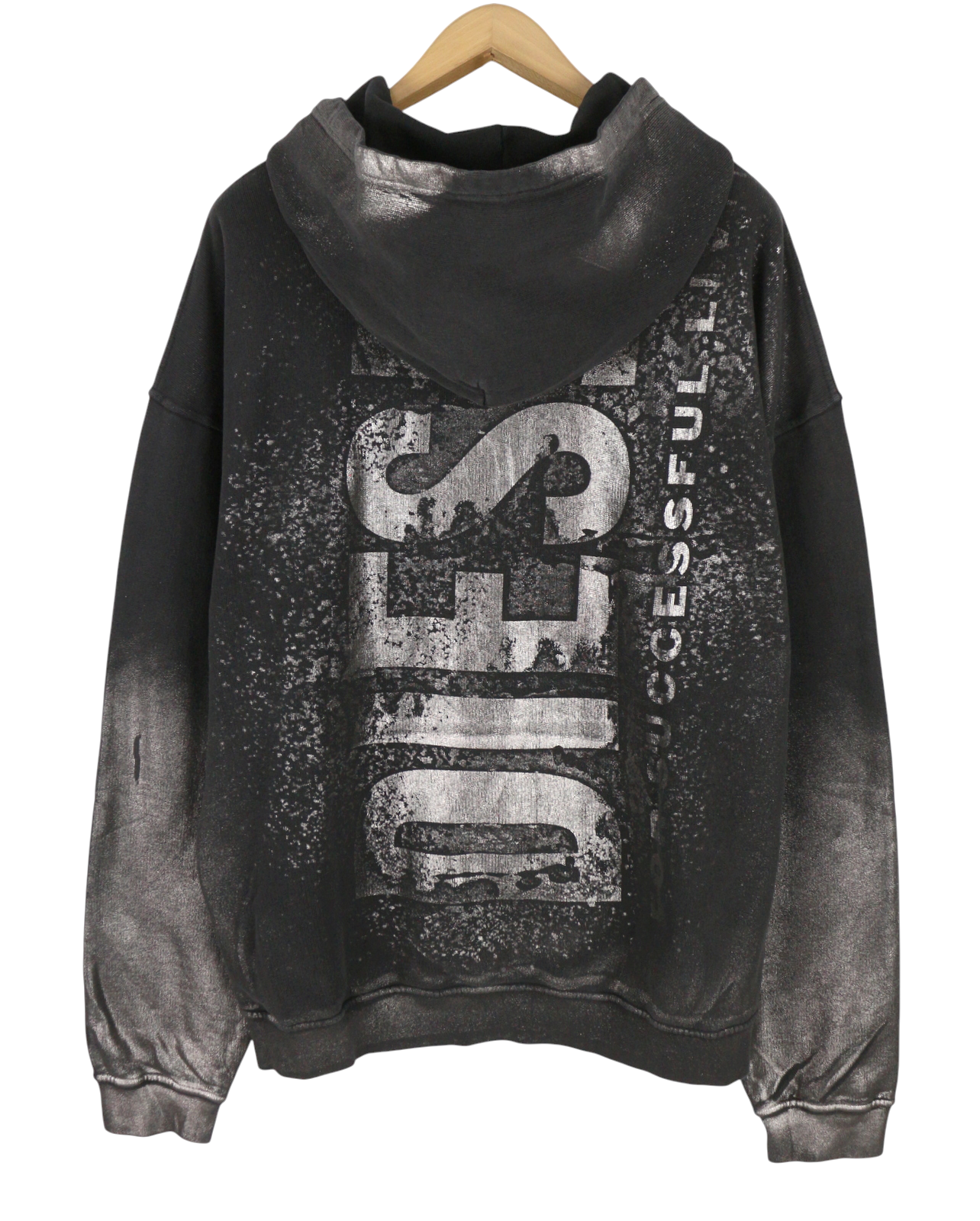 Diesel S-boxt-hood-q6 Herren Kapuzenpulloverschwarz Metallic Shiny Relaxed Fit RRP395