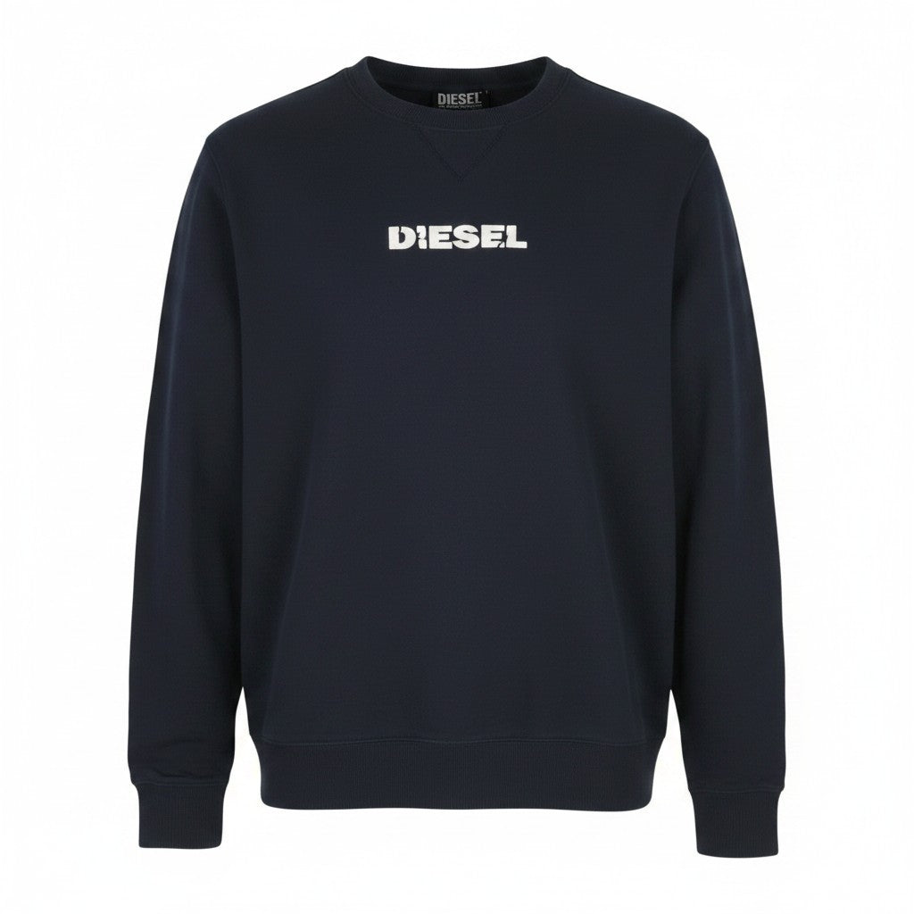 Diesel S-gir 250238 Off Pánská mikina 2xl Modrá Crew Neck Dlouhý rukáv Natahovací