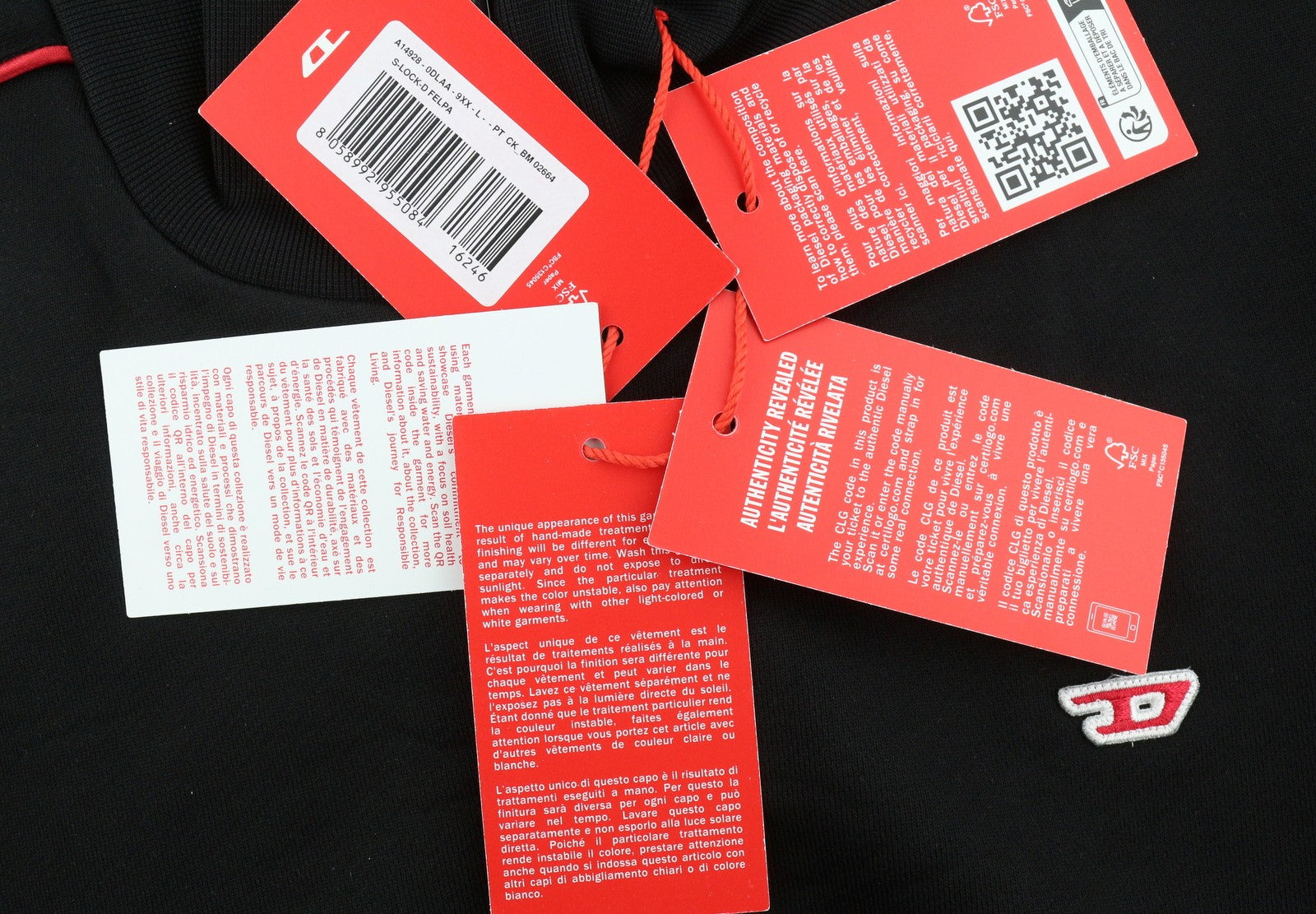 Pánská mikina Diesel S-lock-d Černá Vysoký Neck Zip Track Top Rrp195
