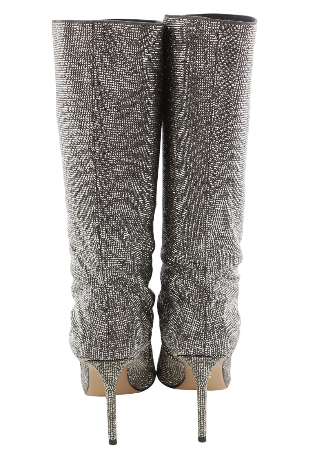 Lola Cruz Lievin Mná sála Eu40 Leathar Liath Glitter Shiny Crinkled Rrp425