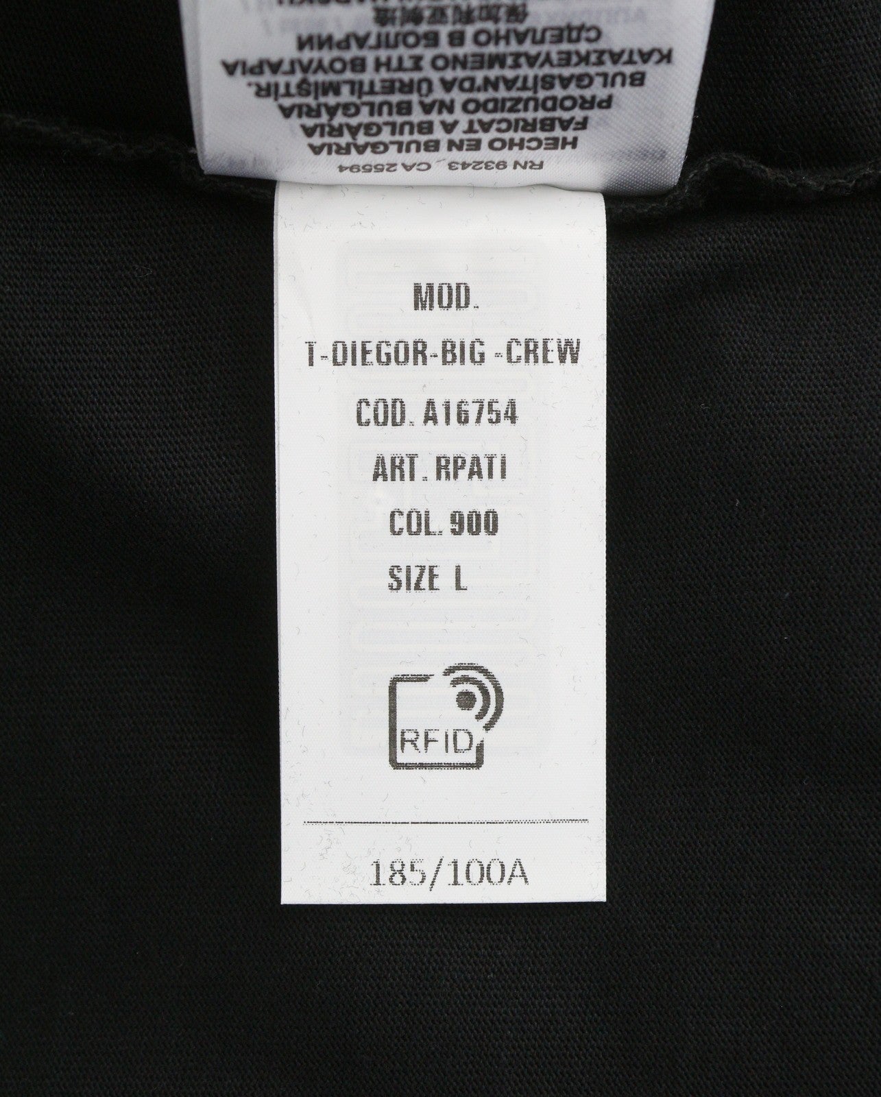 Diesel T-diegor-big-crew Men T-shirtblack Fluffy Logo Crew Neck Short Sleeve