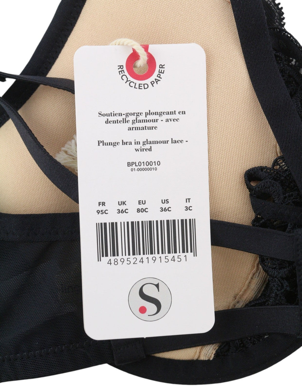 Scandale Plunge In Glamour Lása-wired mBan Brablack Guipure Lásaí