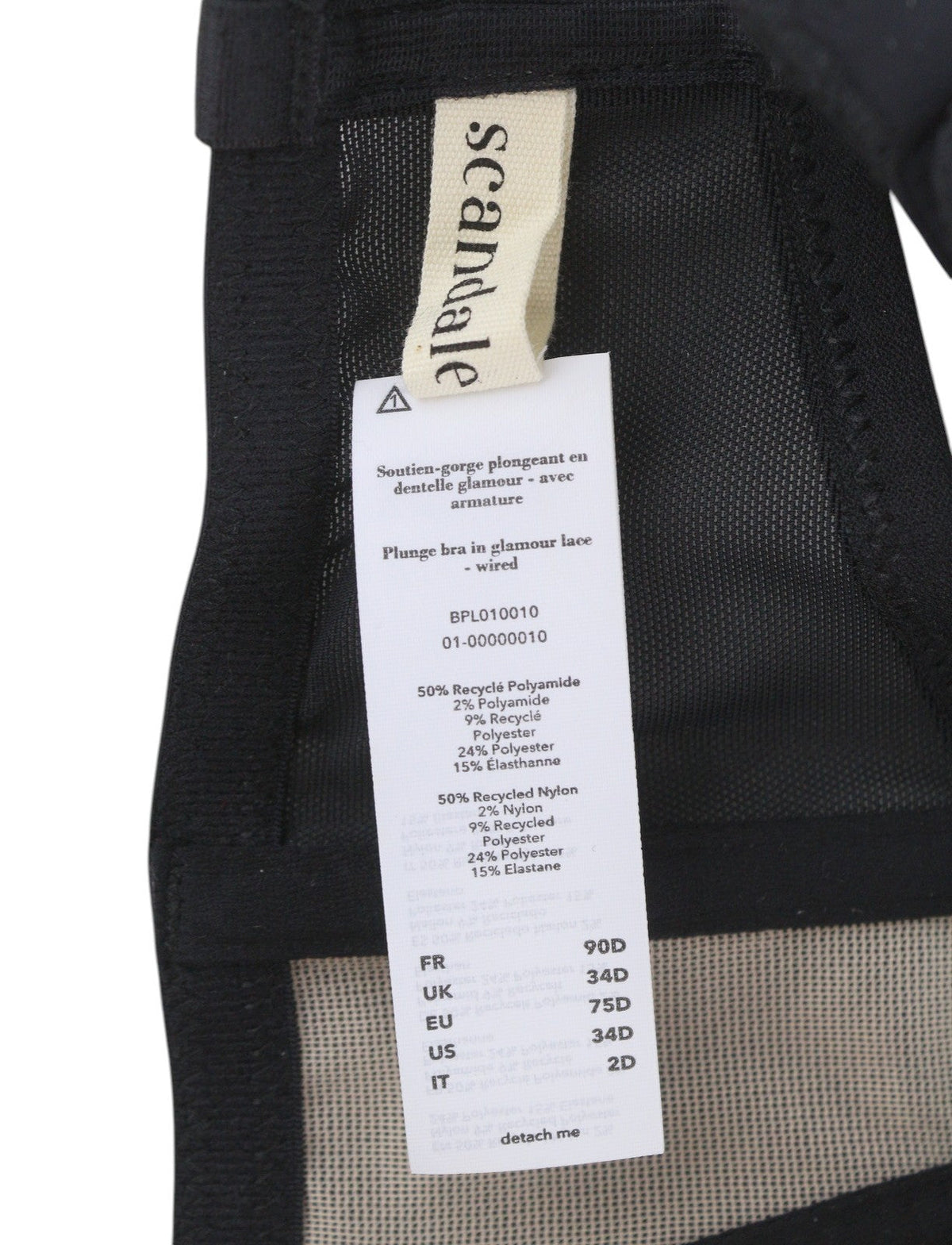 Scandale Plunge In Glamour Sujetador Con Aros Mujernegro Cordones De Guipur