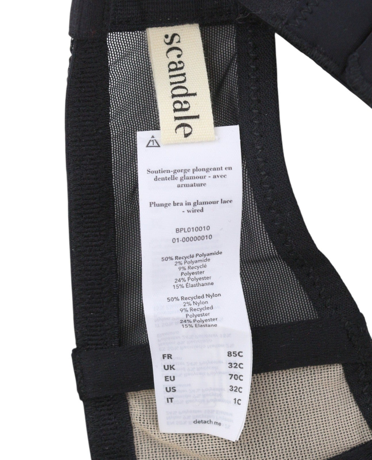 Scandale Plunge In Glamour Sujetador Con Aros Mujernegro Cordones De Guipur