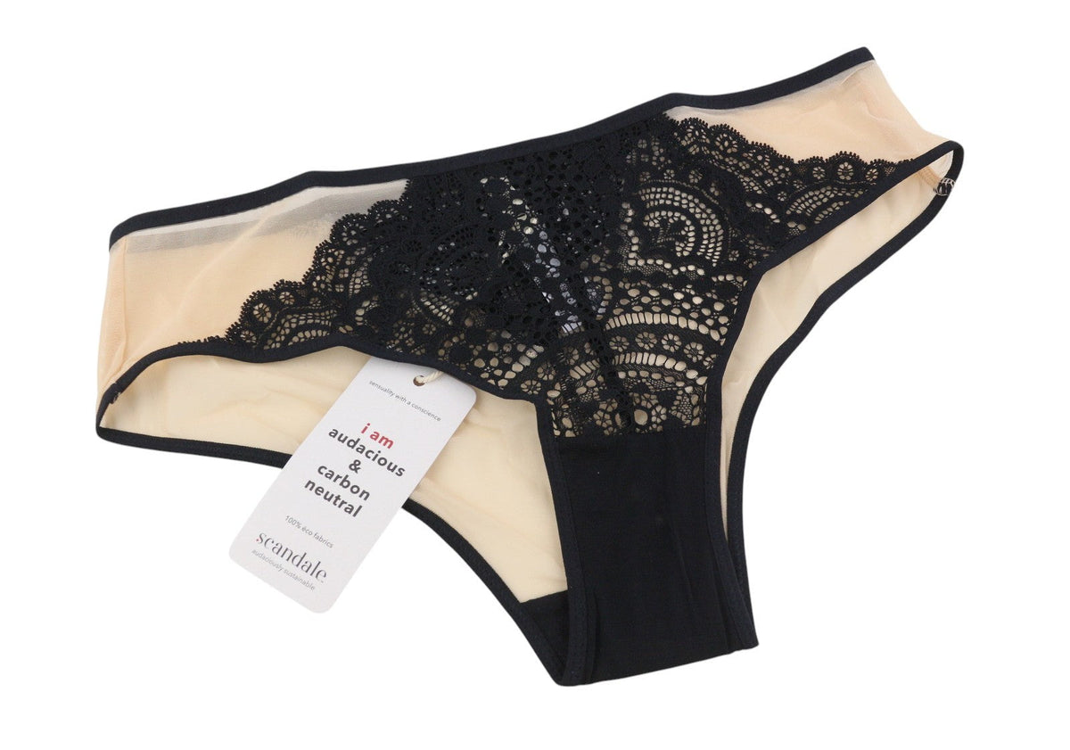 Scandale Le Shorty Sublime-nude A14 Дамски бикини Sheer Tulle Laces 3-pack