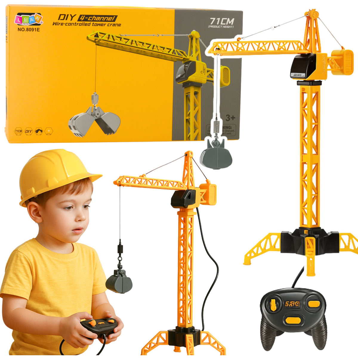 Remote Control Construction Crane Rc Wired 360° Rotation 71 Cm