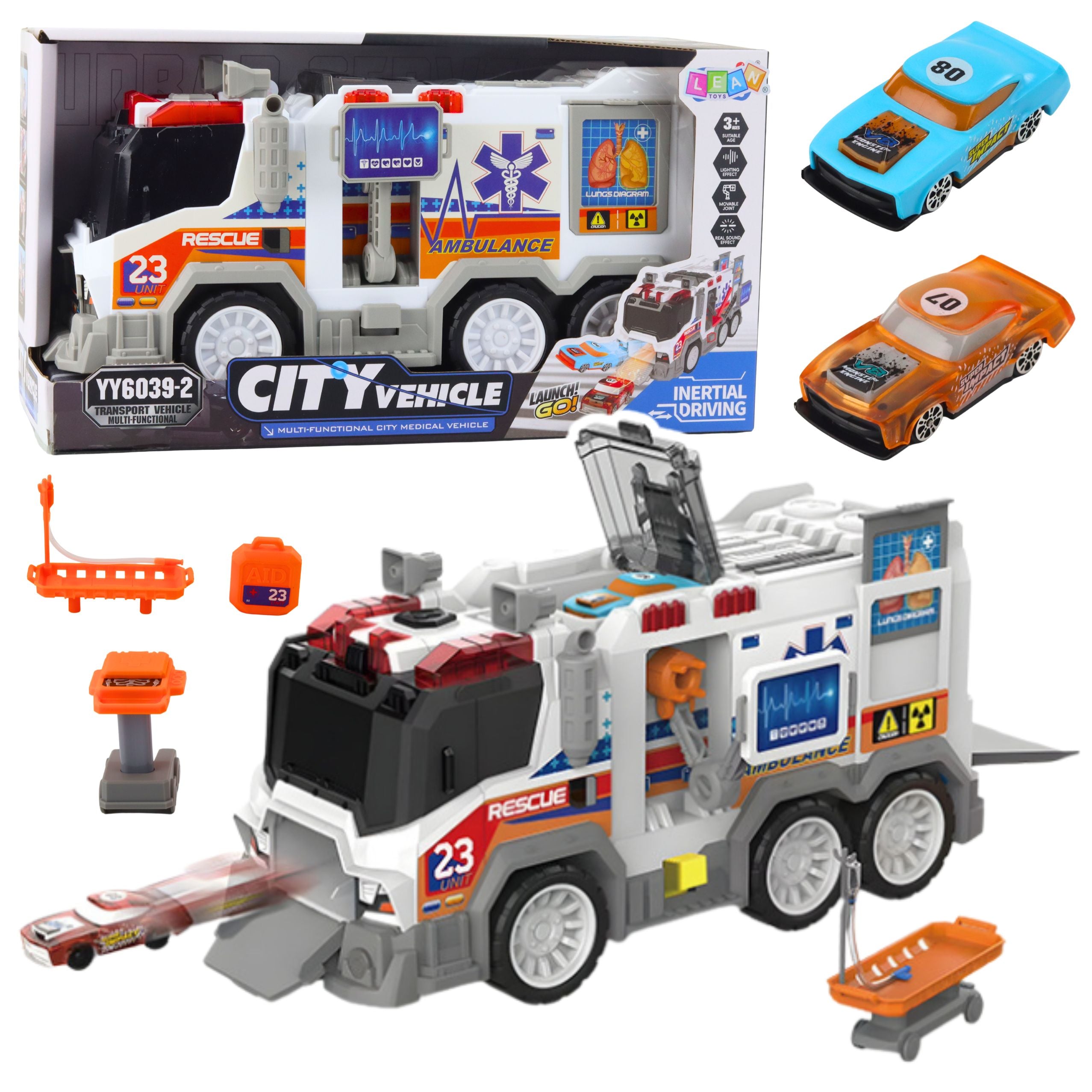 Ambulance City Ambulance Medical Vehicle Drive Lights Sounds