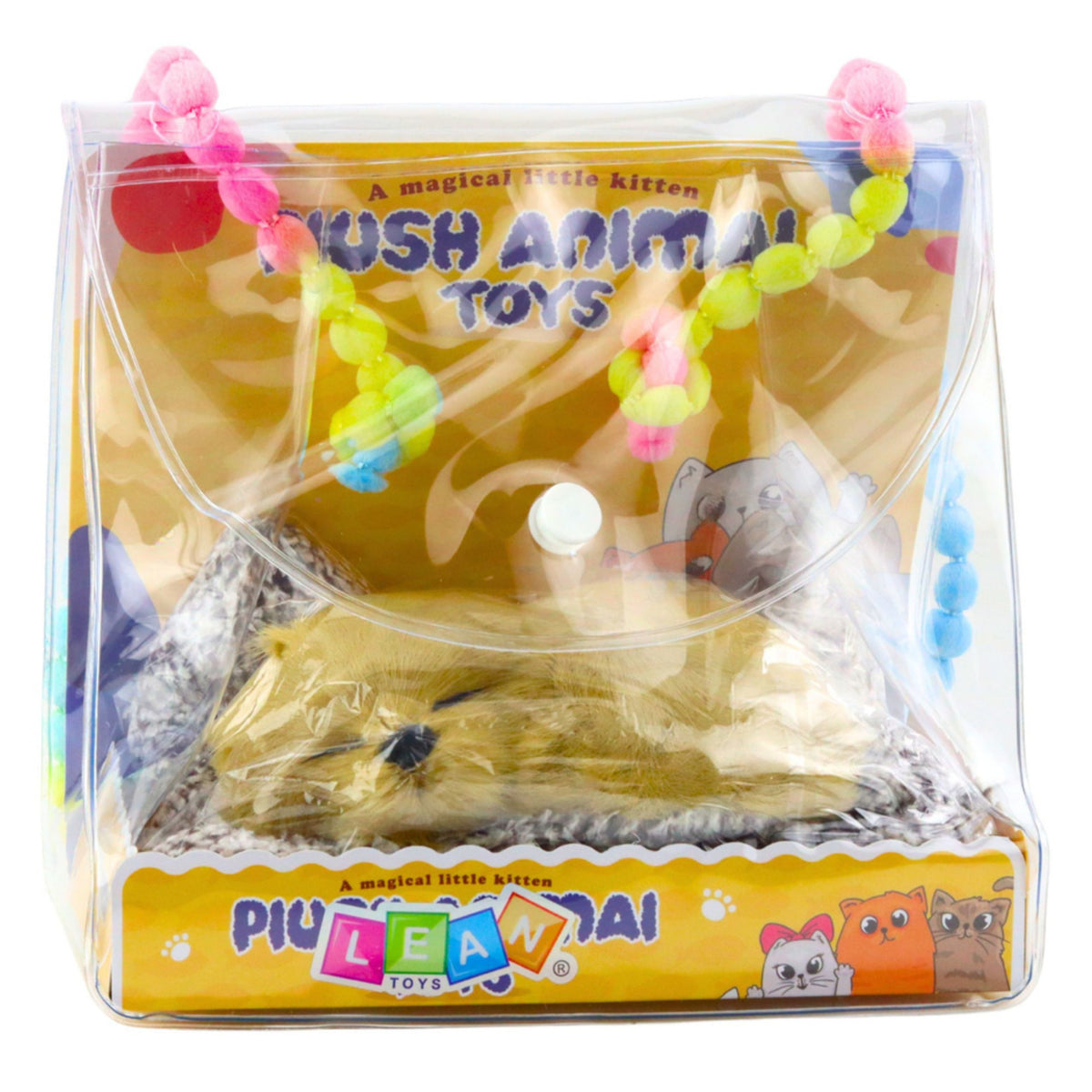 Sleeping Labrador On A Pillow Figurine With Fur Transparent Bag Sounds