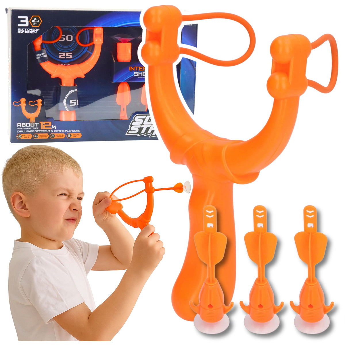 Shooting Set Skill Game Slingshot Darts With Suction Cups 3 Pcs.