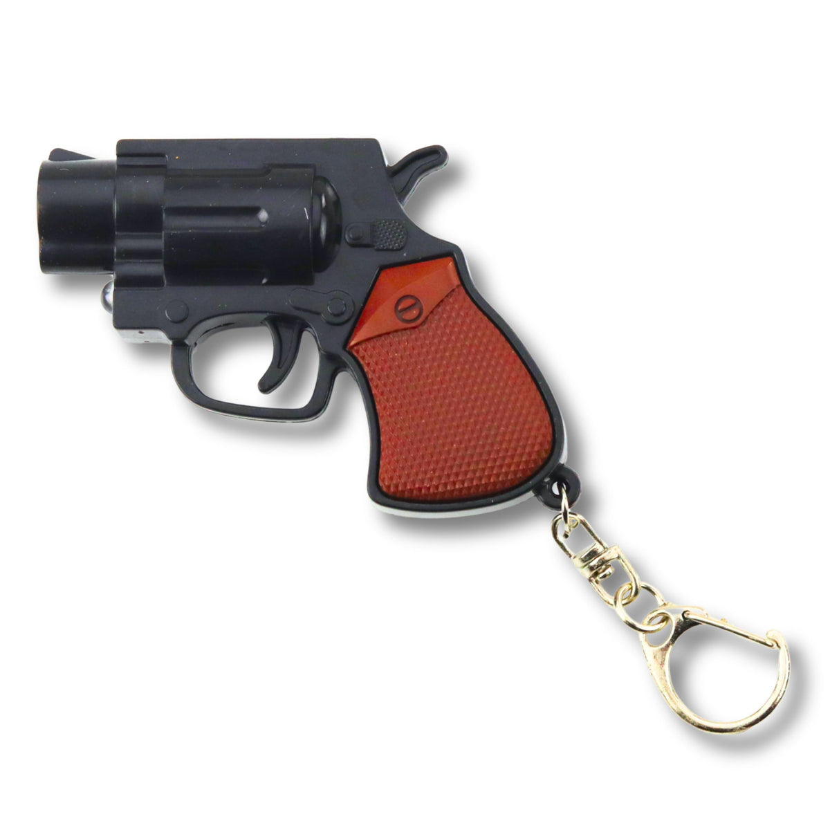 Mini pistolet Revolver porte-clés Gadget lumière LED Laser 6,5 Cm