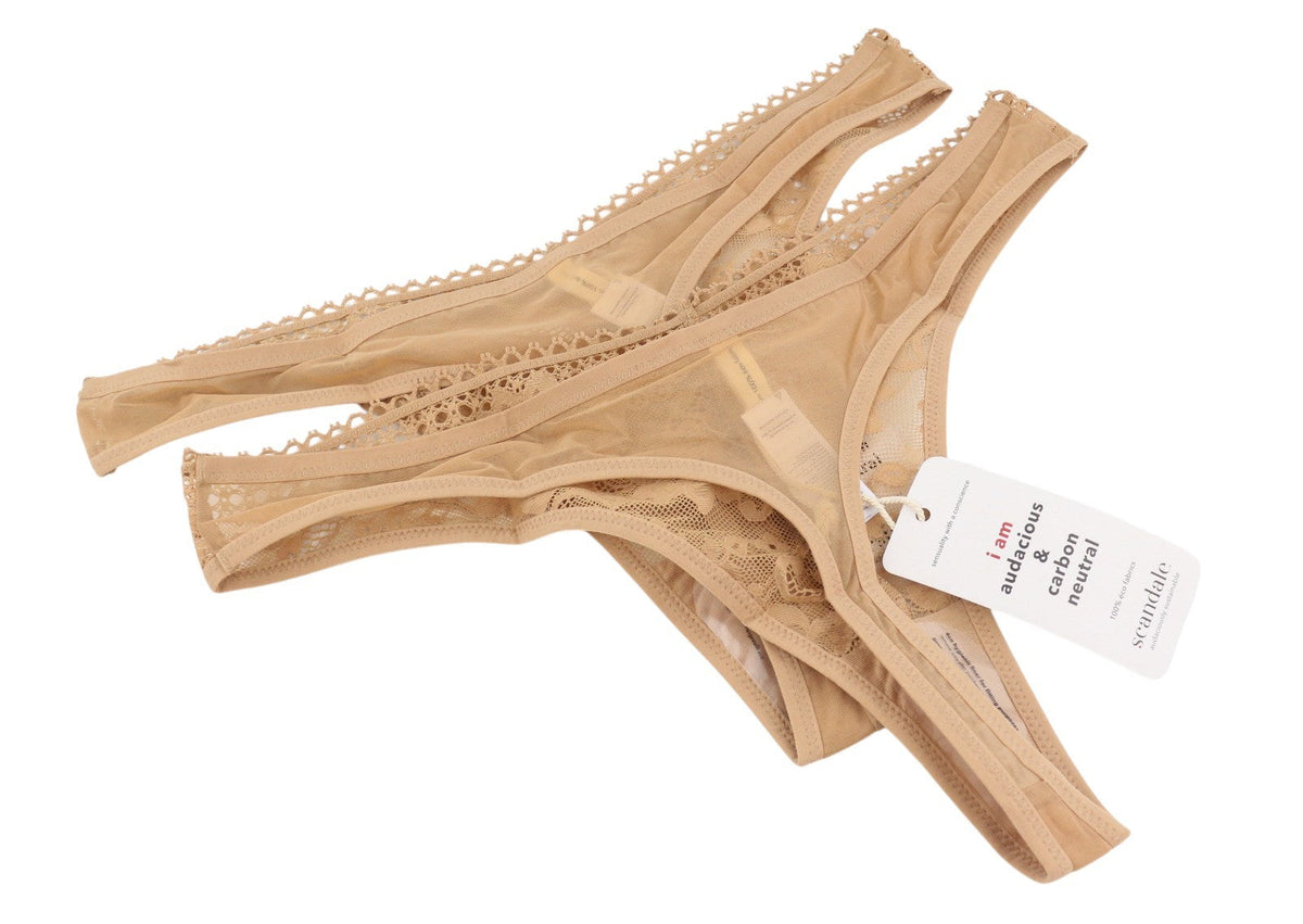 Scandale Le String Sensual-nude T17 Calcinha feminina delicada inserção de renda pacote com 2