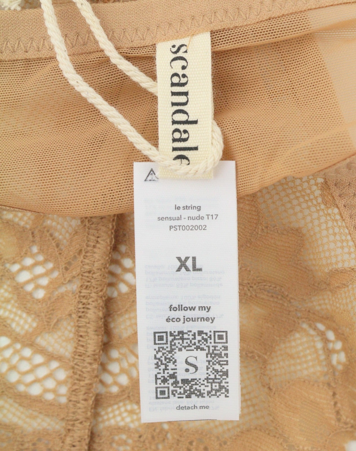 Scandale Le String Sensual-nude T17 Calcinha feminina delicada inserção de renda pacote com 2